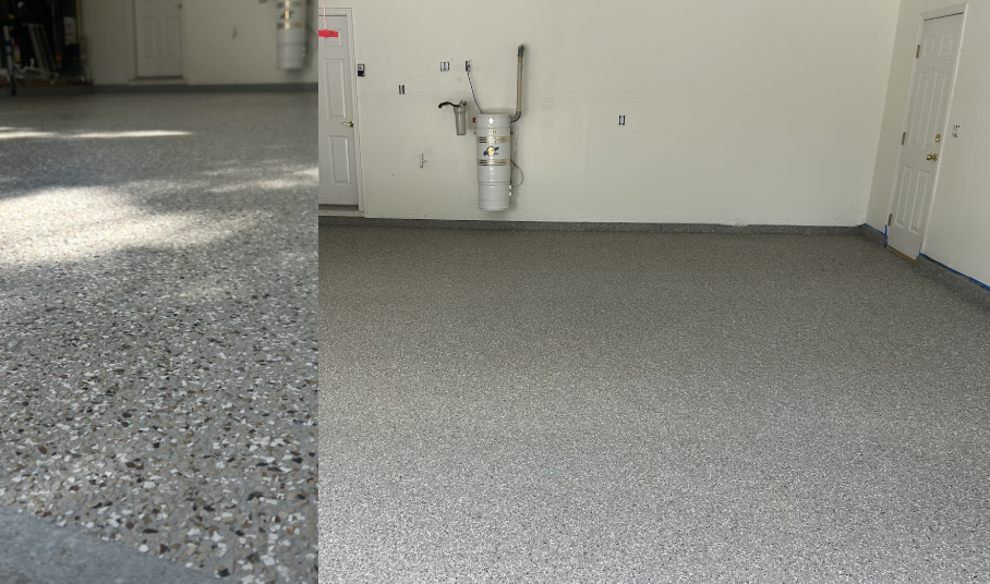 An example of an epoxy garage floor we completed for a happy southeast Boise homeowner!