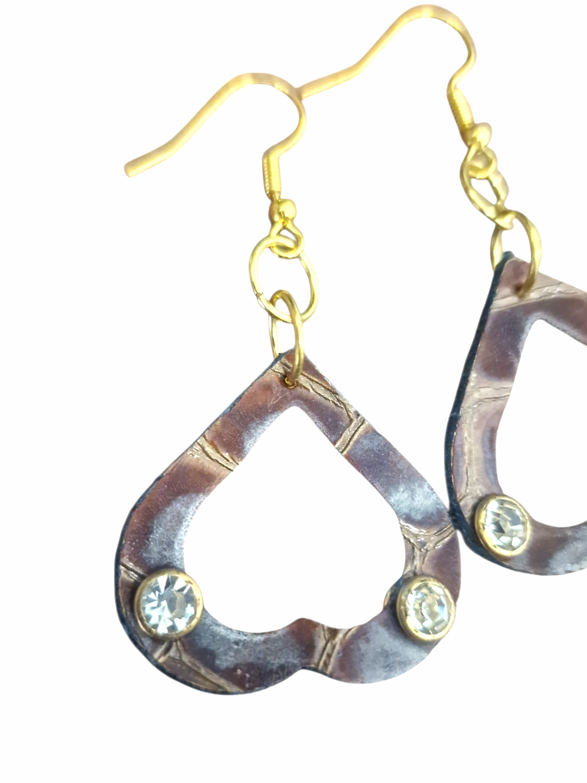 Orecchini Cioccolato d’Ammuri cuore marrone con punti luce, ultra leggeri e lunghi 4 cm