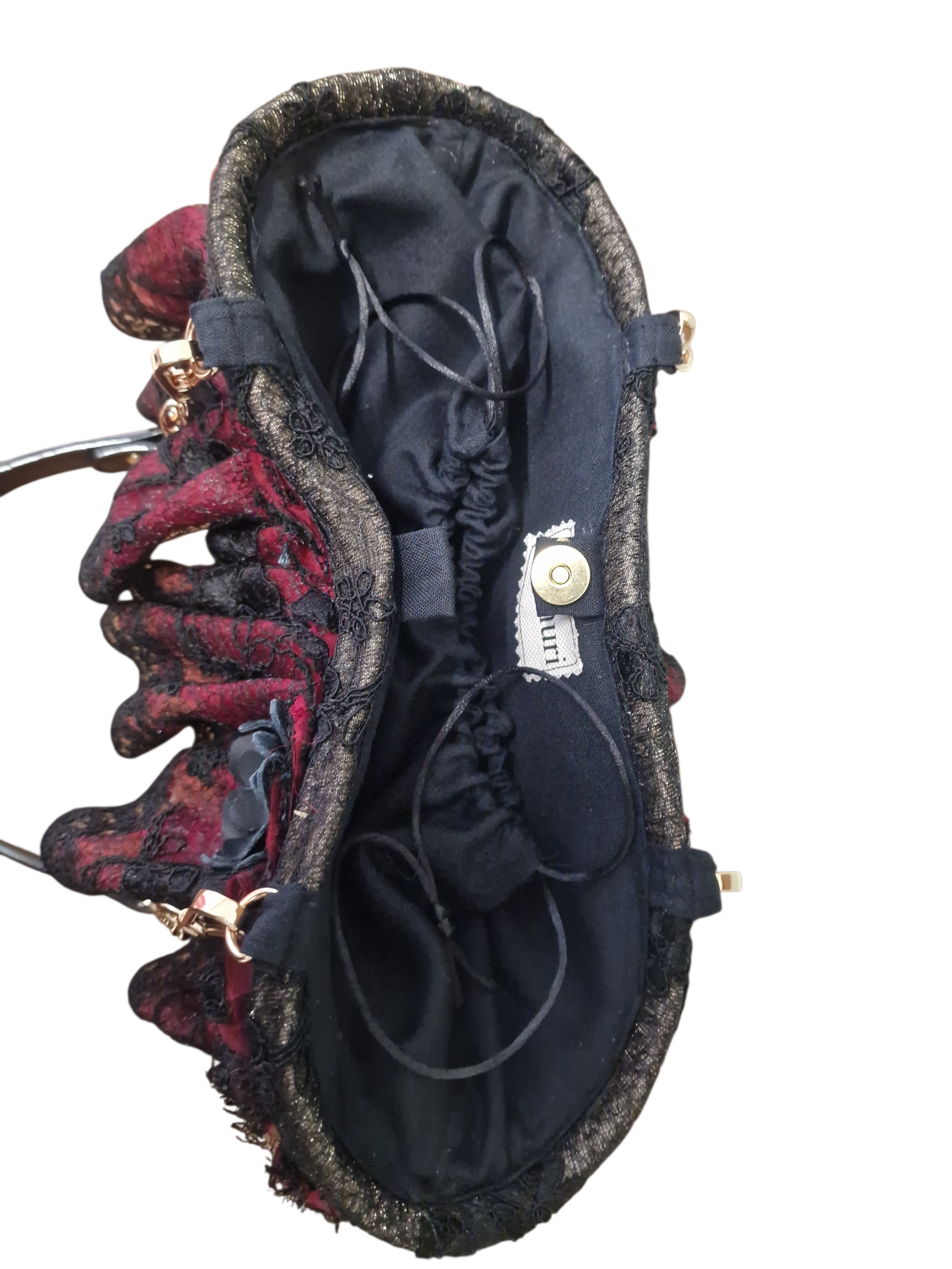 terno della coffa Ammuri Notte di Marsala foderato in cotone nero con tasca