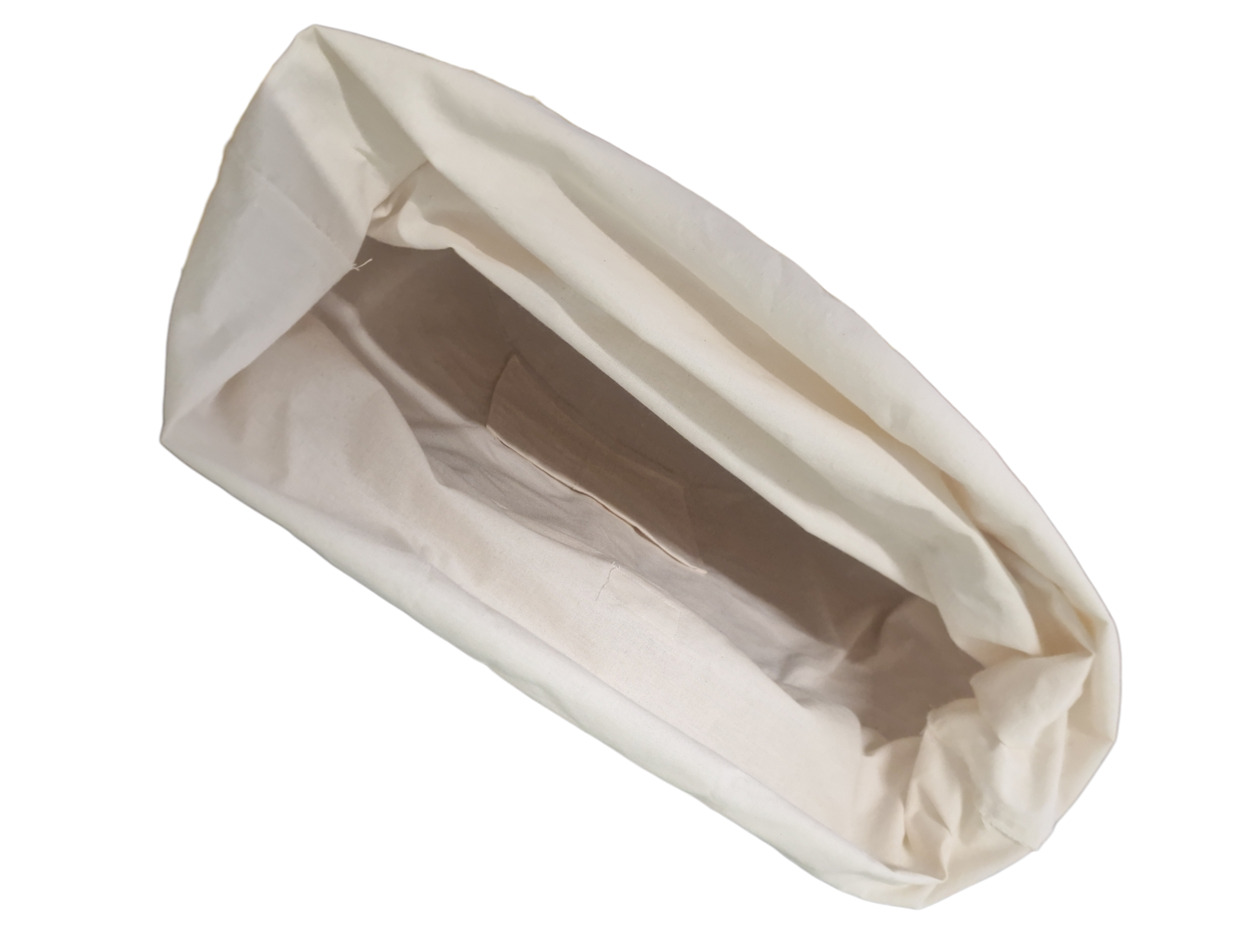 sacchetto interno , grande con tasca in cotone grezzo naturale e cordoncino