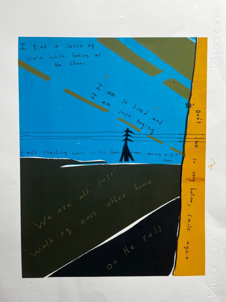 Evening on the Loughor, screenprint on paper, 360x280mm, 2024