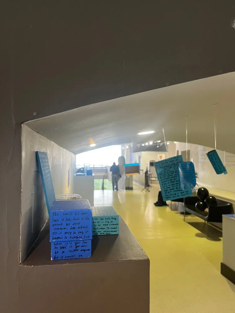 Words That Transform, pen and ink on painted objects, 2024