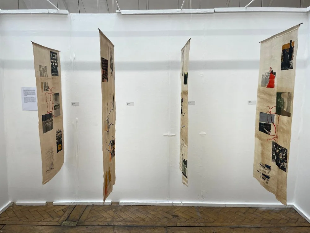 Distorted Memories, screenprint on fabric, 142x66cm, 2025