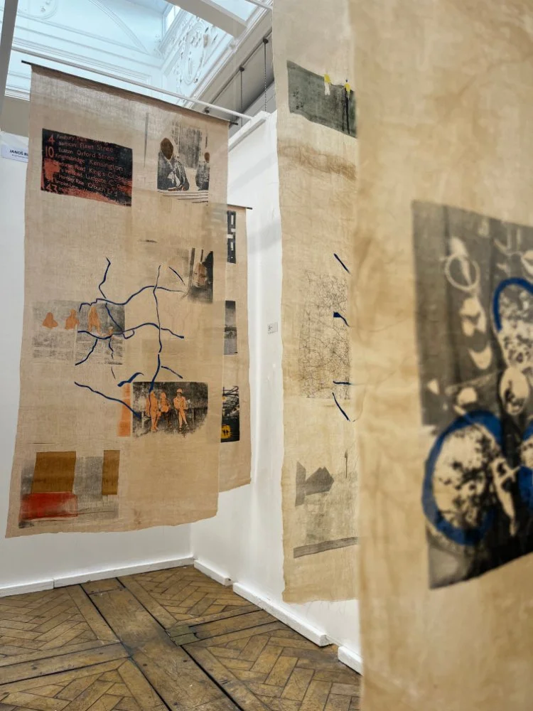 Distorted Memories, screenprint on fabric, 142x66cm, 2025