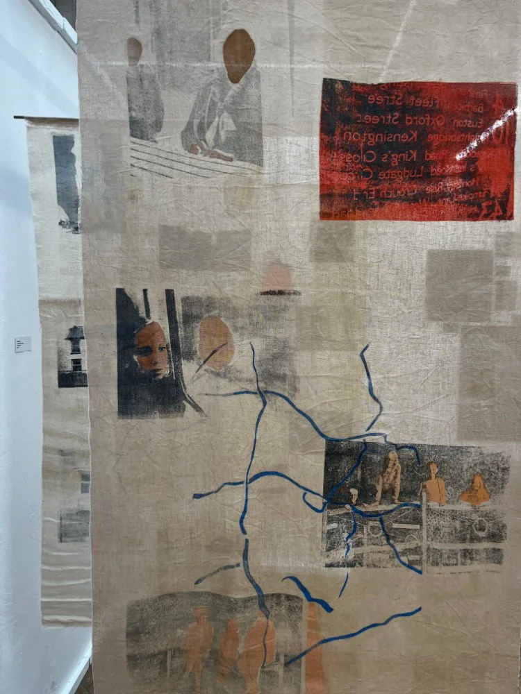 Distorted Memories, screenprint on fabric, 142x66cm, 2025