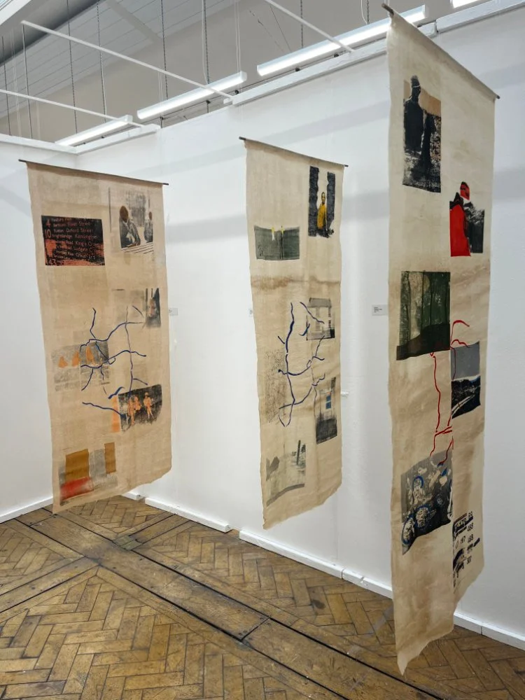 Distorted Memories, screenprint on fabric, 142x66cm, 2025