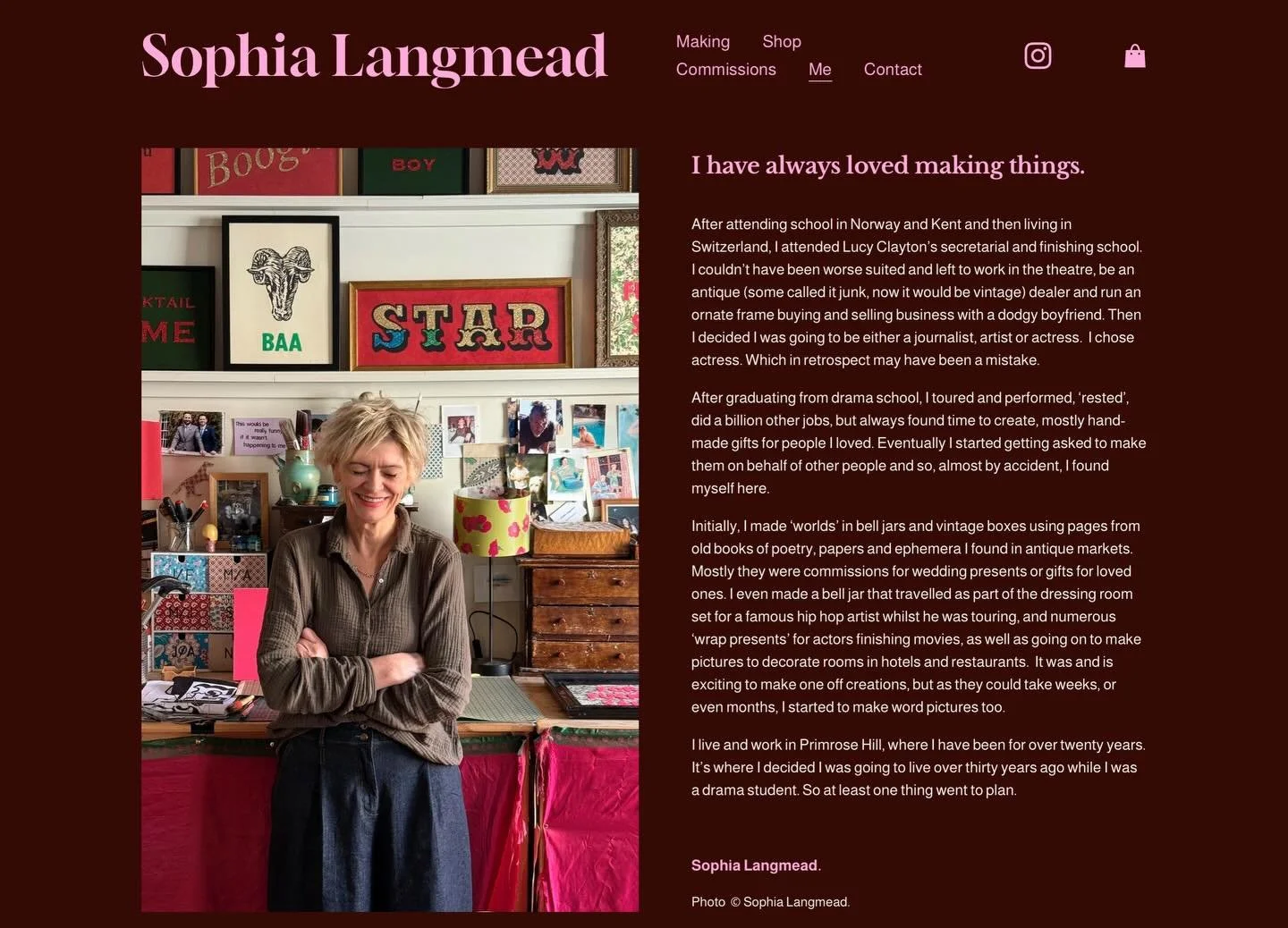 I say, I've gone live on my new website. There aren't so many things on it at the moment but I'll be adding more over the next weeks. Have a look if you fancy. That is me in my studio. Link in my bio. ✨I do Apple Pay. Which is v exciting to me! 

Man