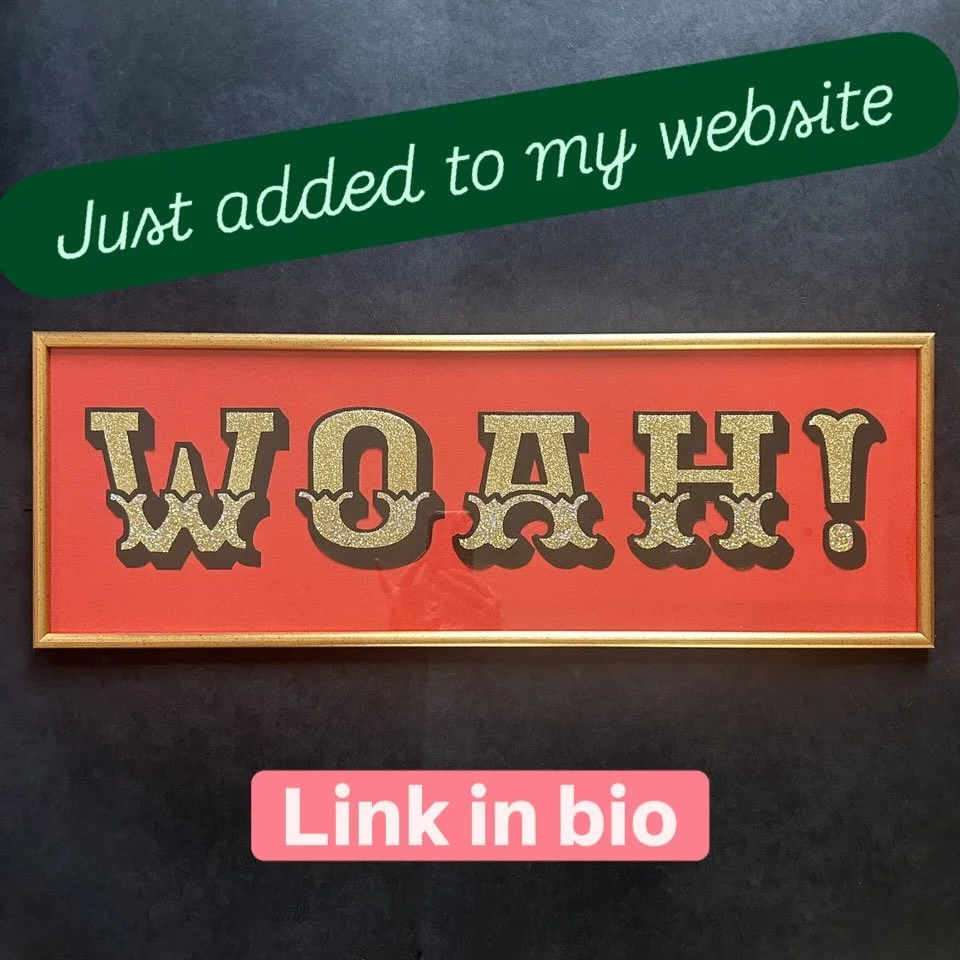 WOAH! Added to my website. 🔴 JUST SOLD. . And I did it myself. Almost. 🤦&zwj;♀️😃 thanks @profuselyillustrated for 🛟

#woah #handmadepictures #primrisehill #glitter #bookcloth #bespoke #puctures #frames #lettering #fonts #makers #mystudio