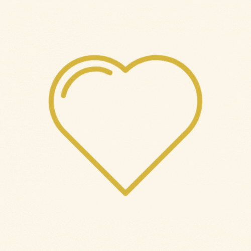 A gold-outlined heart on a light beige background.
