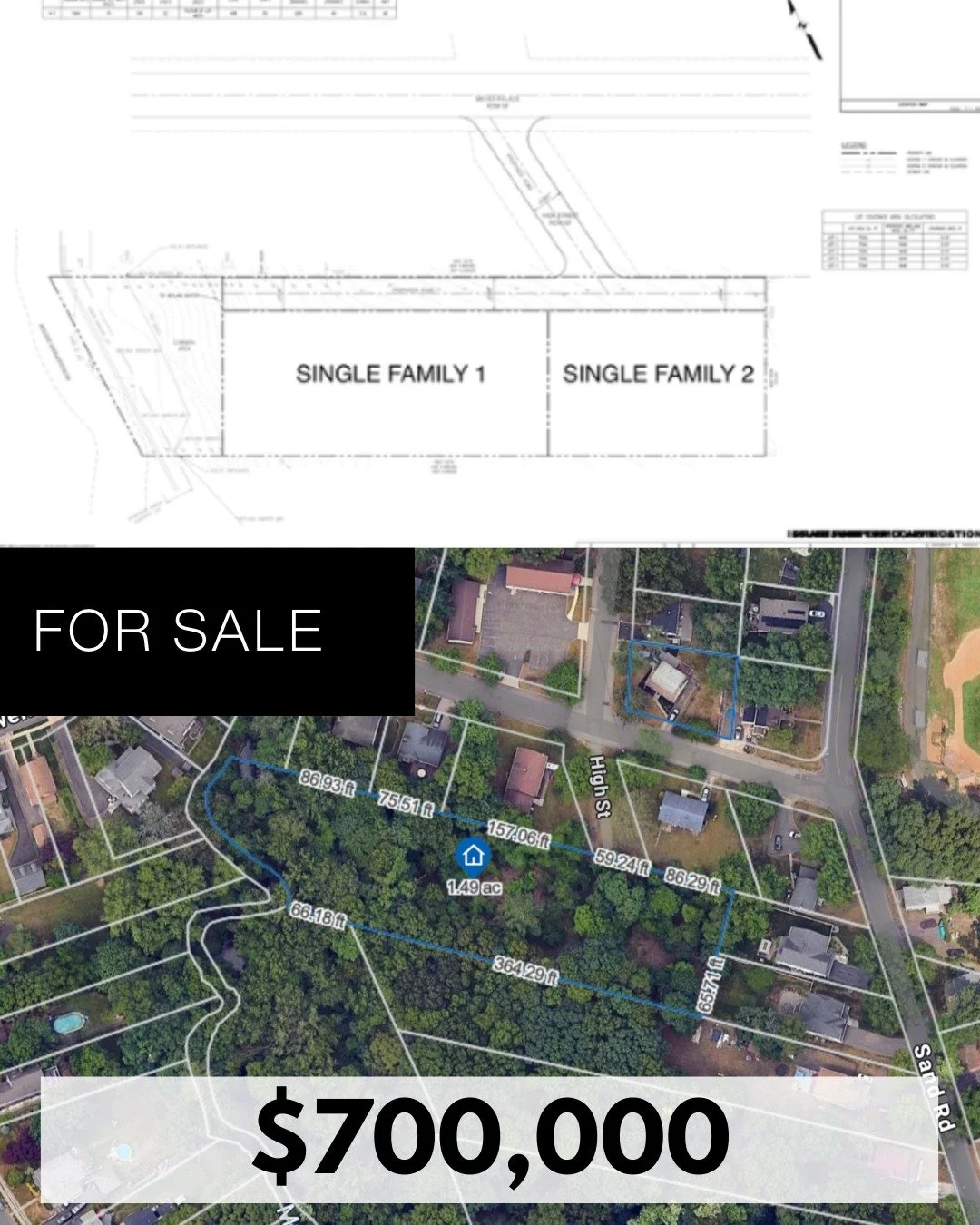NEW OPPORTUNITY: 1 High Street, Westwood, NJ

A rare chance to create something exceptional in sought-after Bergen County.

&bull; Two luxury single-family lots, each approximately 30,000 SF
&bull; Private dead-end street offering privacy and exclusi