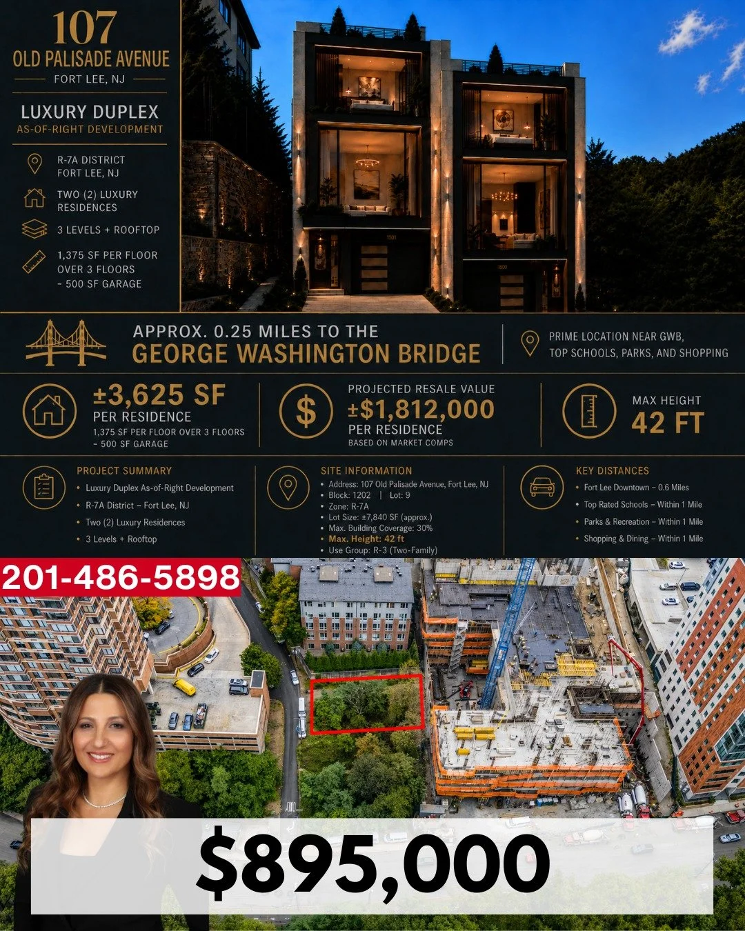 NEW DUPLEX OPPORTUNITY: Fort Lee, NJ

107 Old Palisade Avenue presents a rare as-of-right luxury duplex development site in one of Bergen County&rsquo;s strongest residential markets.

Positioned just &plusmn;0.25 miles from the George Washington Bri
