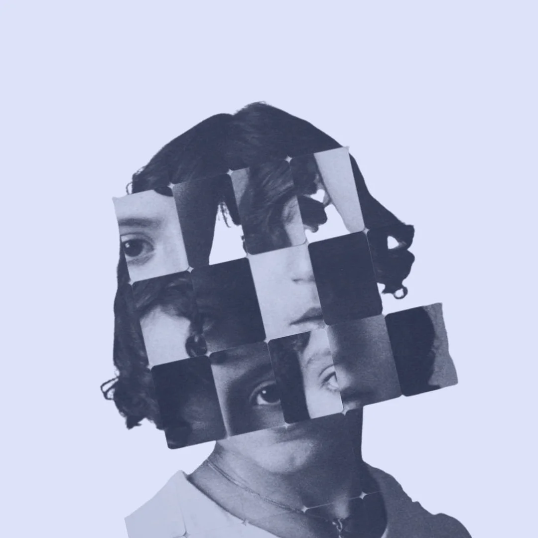 imperfect collage of person's face 