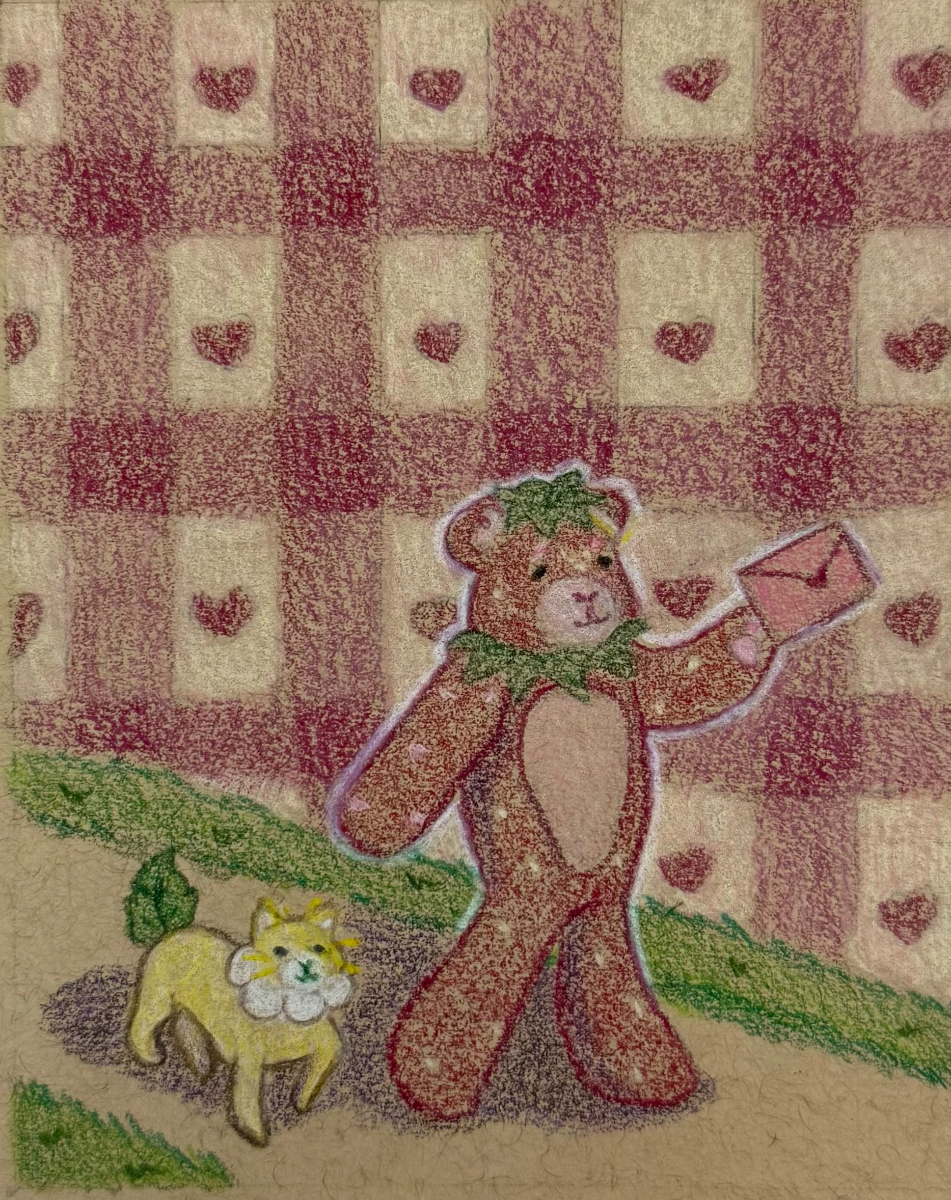 Strawbeary's Picnic Back Cover, 4" x 6", Color Pencil
