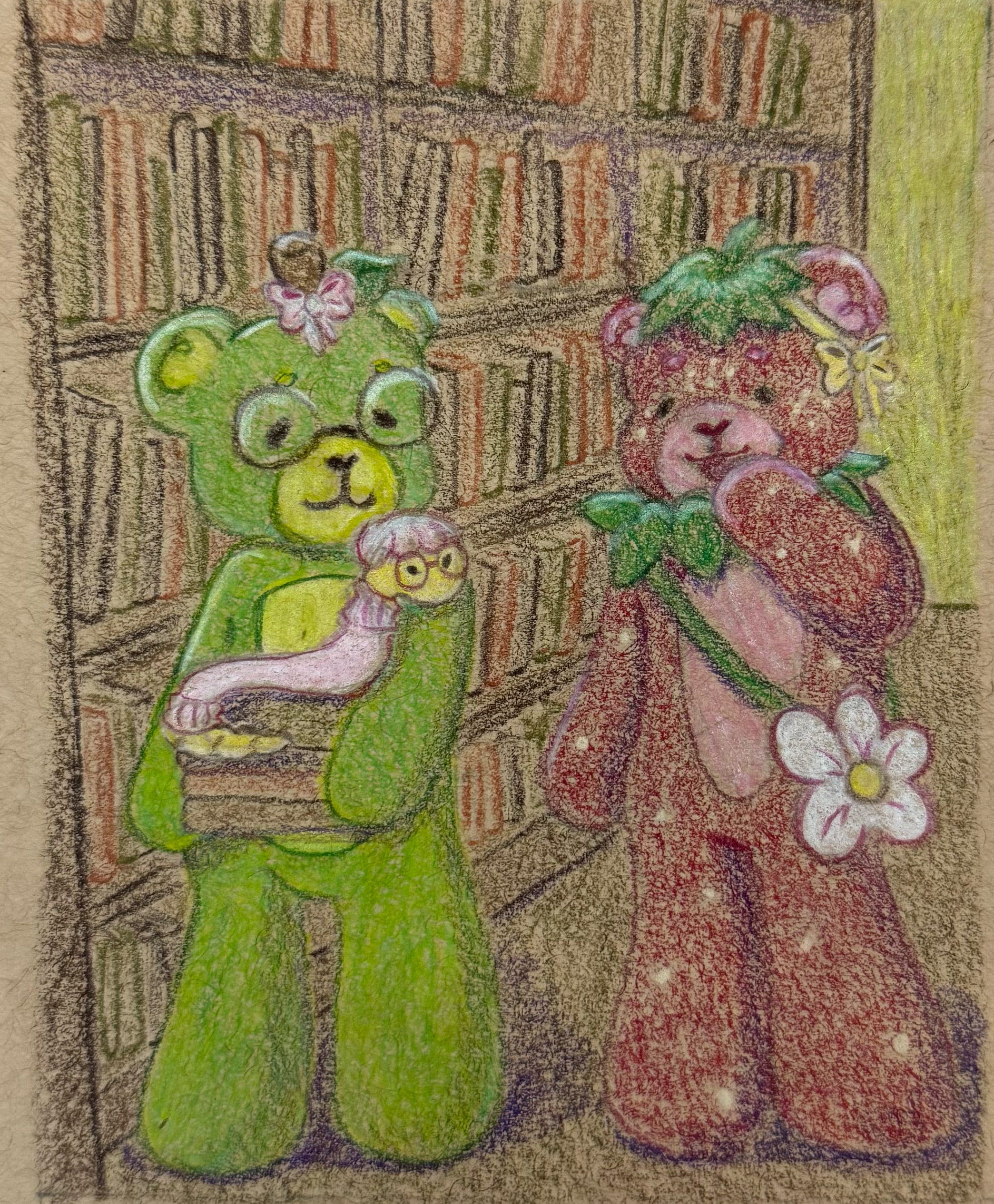 Meet Applebeary, 4" x 6", Color Pencil