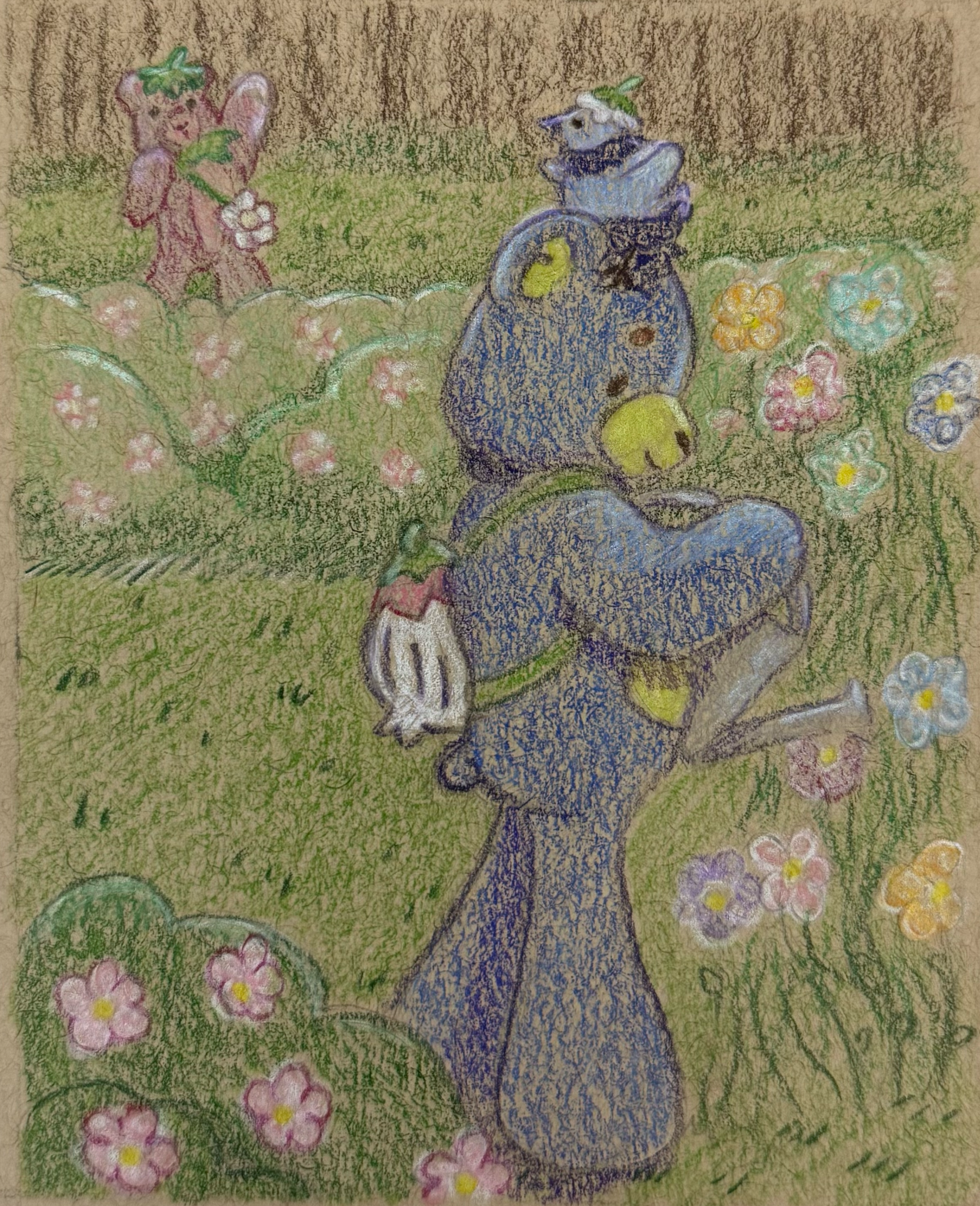 Meet Bluebeary, 4" x 6", Color Pencil