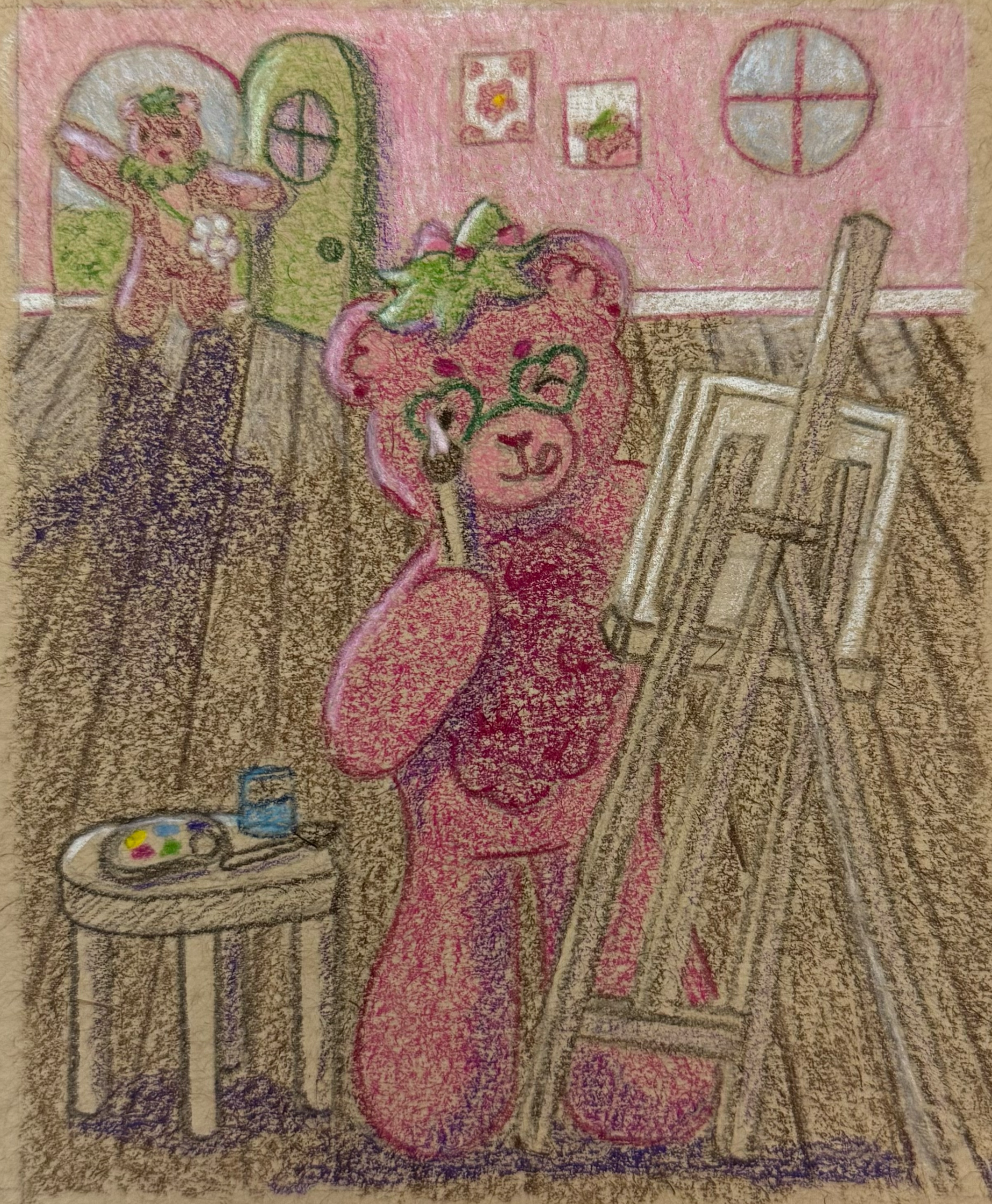 Meet Raspberry, 4" x 6", Color Pencil