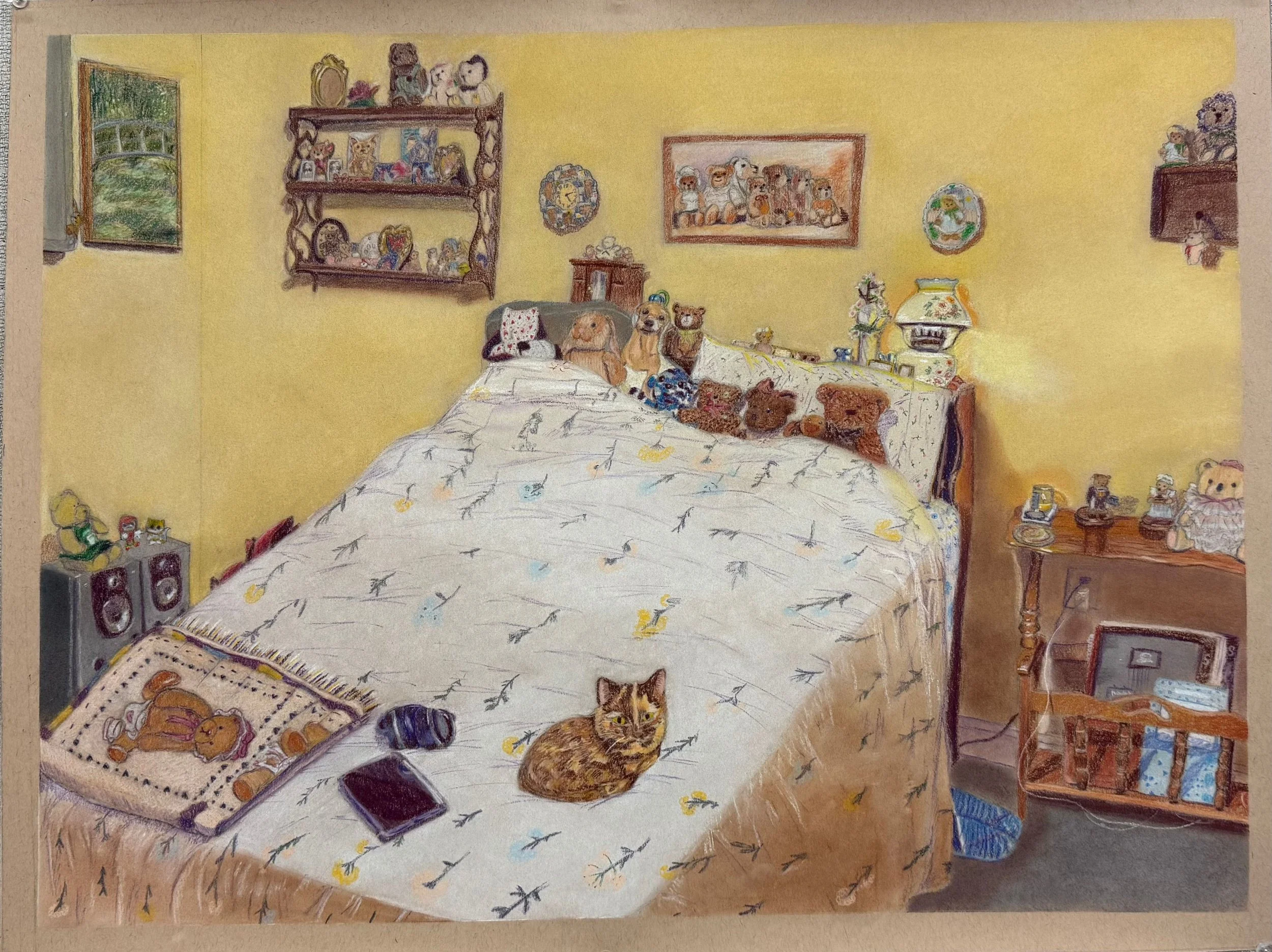 Identity Through Interior Space, 18" x 24", Soft Pastels on Paper