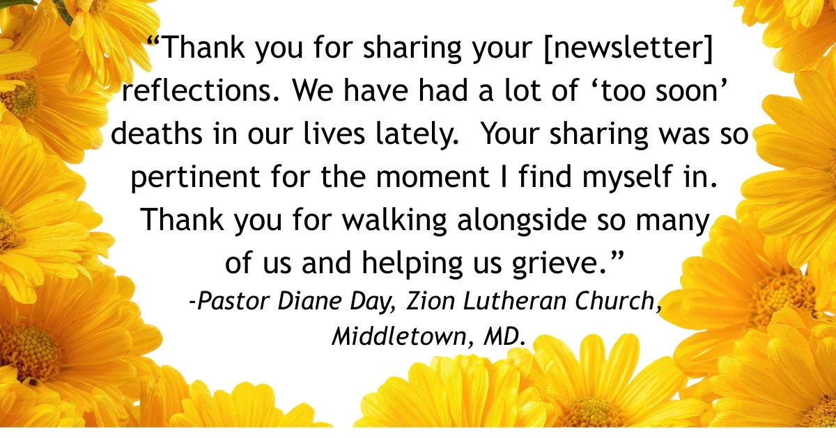 Our hearts are warmed to know that our experiences are helpful to others.