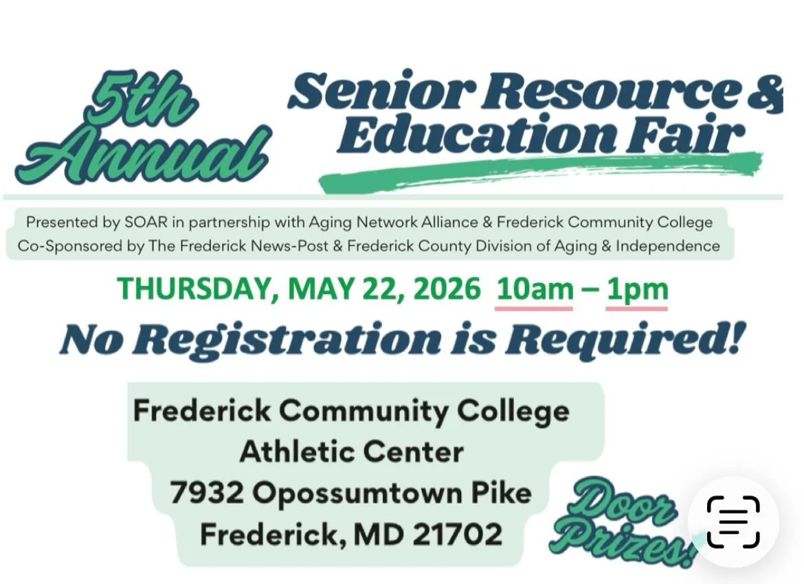 We will be represented at the Senior Resource &amp; Education Fair on May 28 by Karen Justice. Learn about the many programs available in Frederick County, and stop by our table to say &ldquo;Hi.&rdquo;