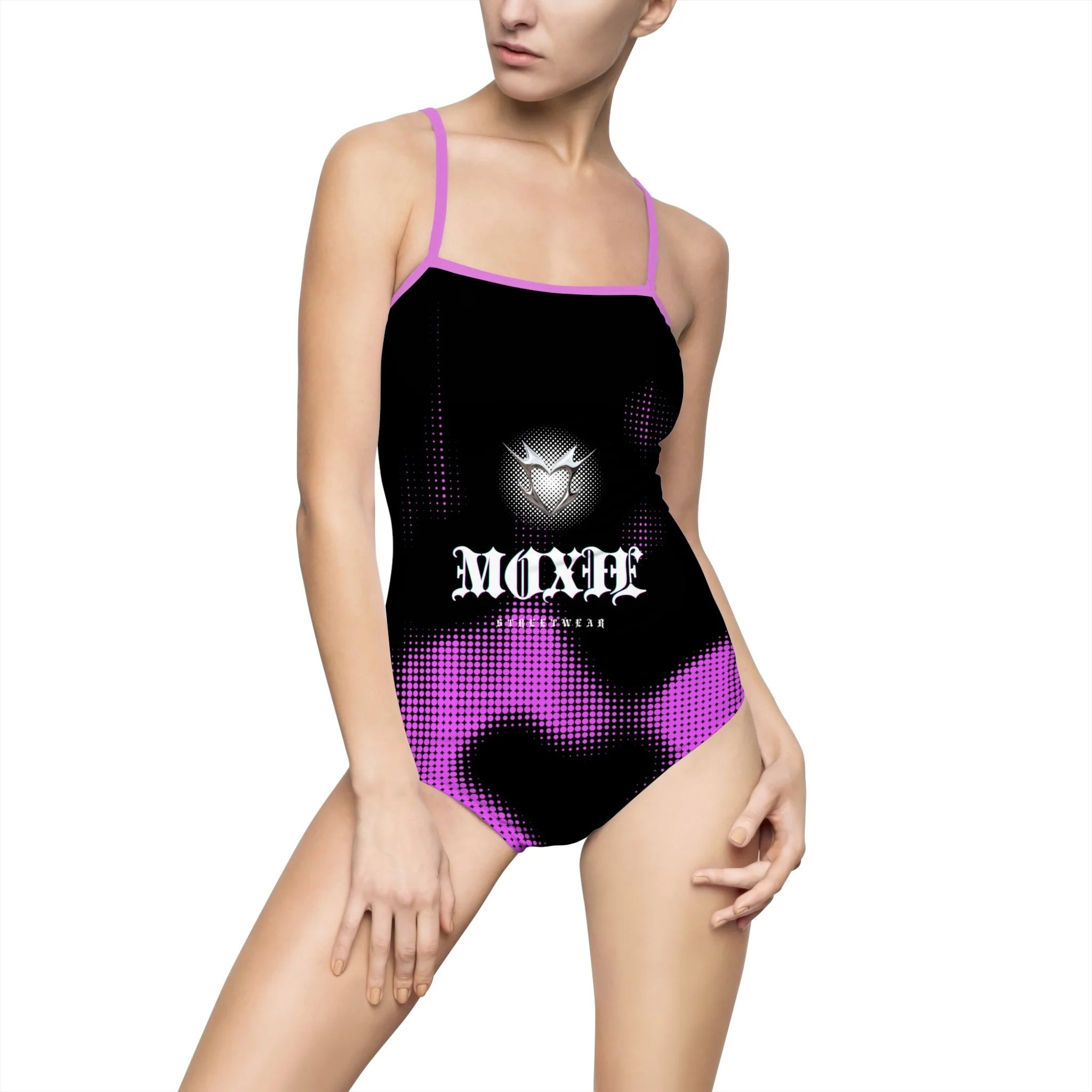 Moxie Women's One-Piece Swimsuit - Cut Out Back, Elastic Straps, Lightweight Fabric - Perfect for Summer Beach Days