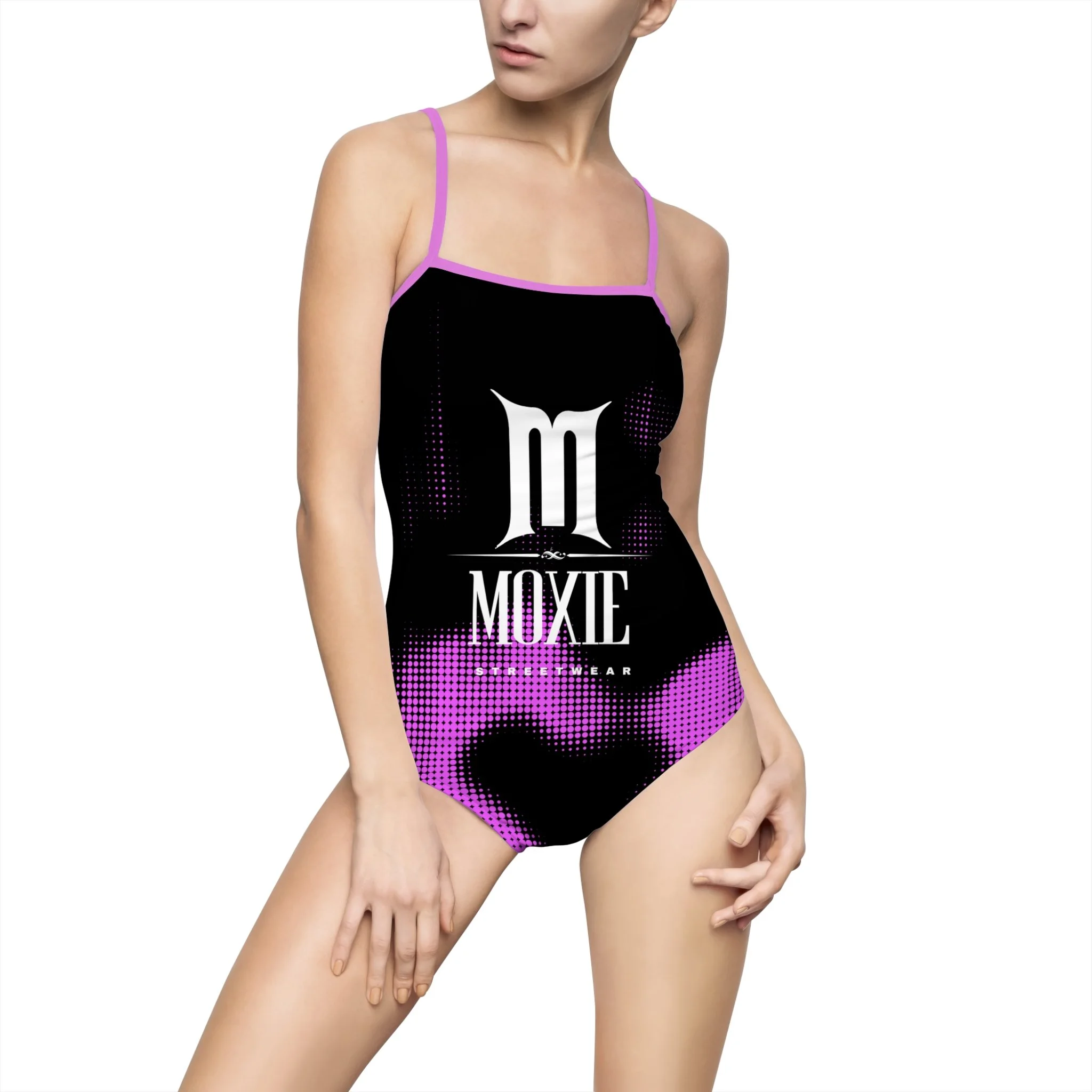 Moxie Women's One-Piece Swimsuit - Cut Out Back, Elastic Straps, Lightweight Fabric - Perfect for Summer Beach Days