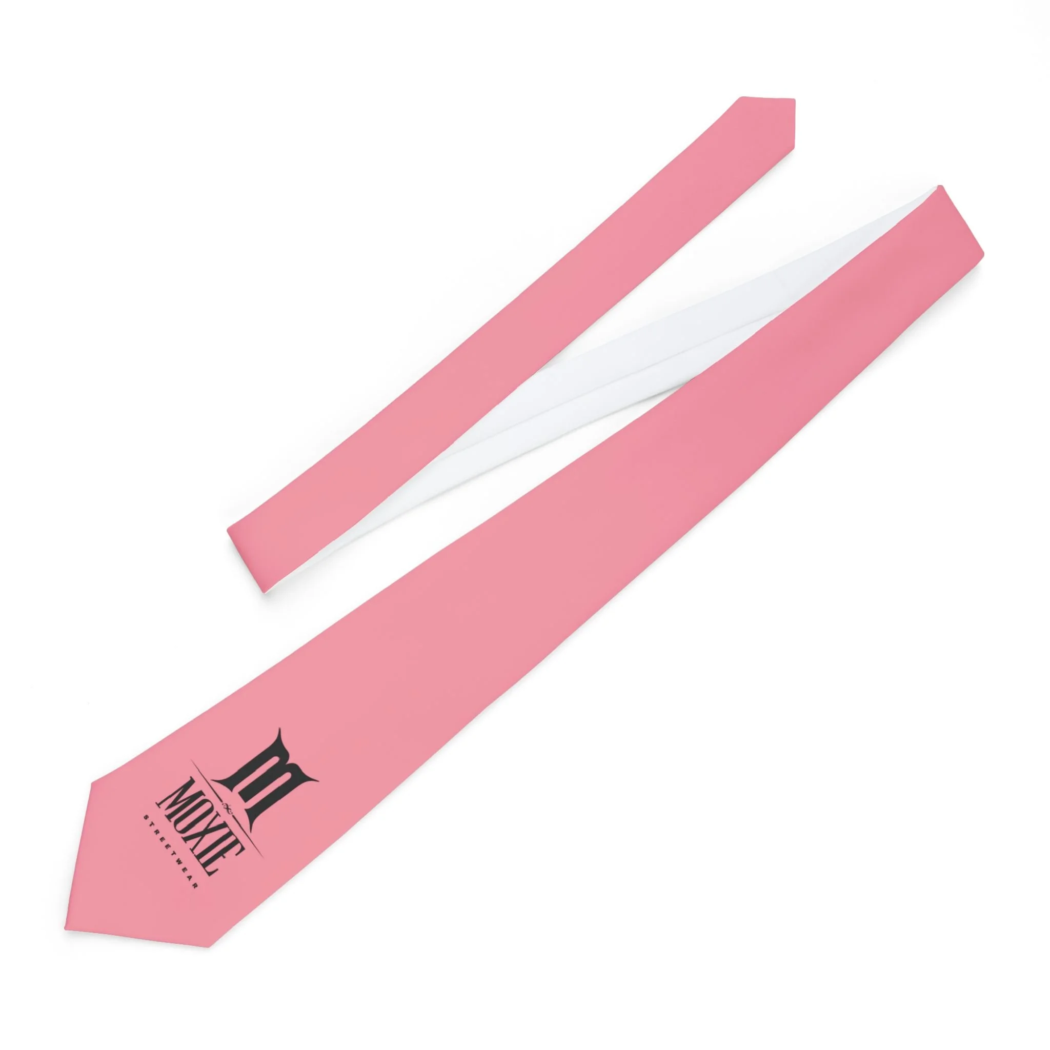 Moxie Necktie - Durable Polyester Material, V-Shaped End, Keeper Loop for Securing Tie Tail, Stylish One-Sided Print