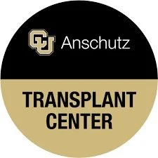 Logo of the University of Colorado Anschutz Medical Campus Transplant Center, featuring the CU Anschutz emblem and text.