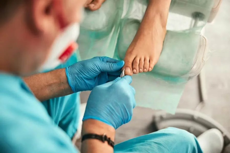 Podiatrist providing foot care
