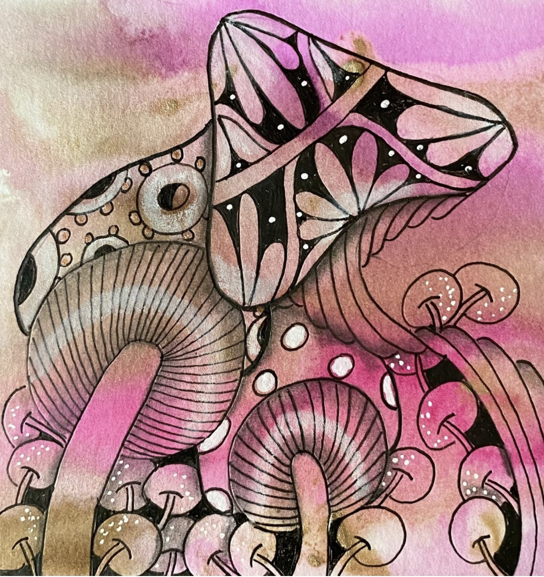 Magic Mushrooms Zentangles