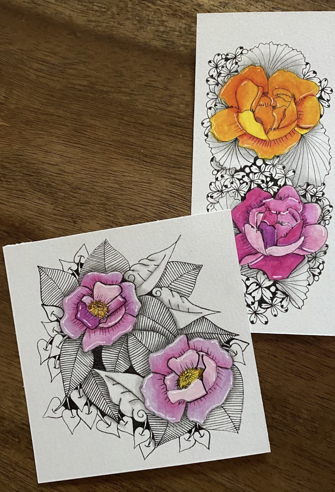 Poppy Pop of Color Zentangle