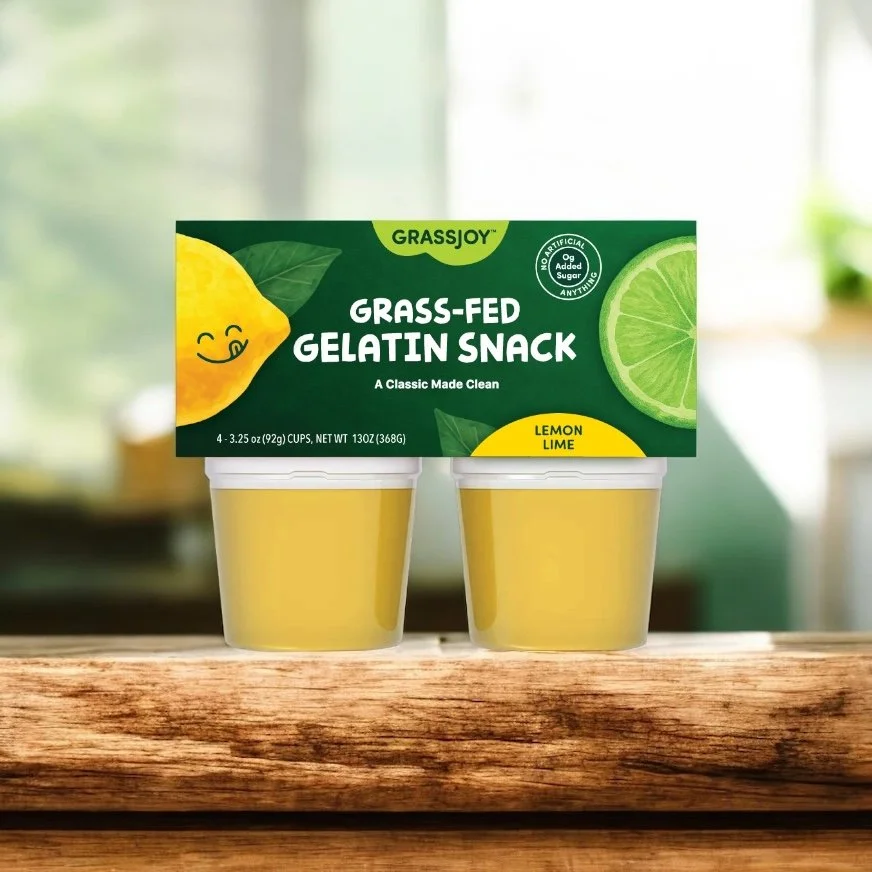Lemon Lime flavor of clean-label gelatin snack