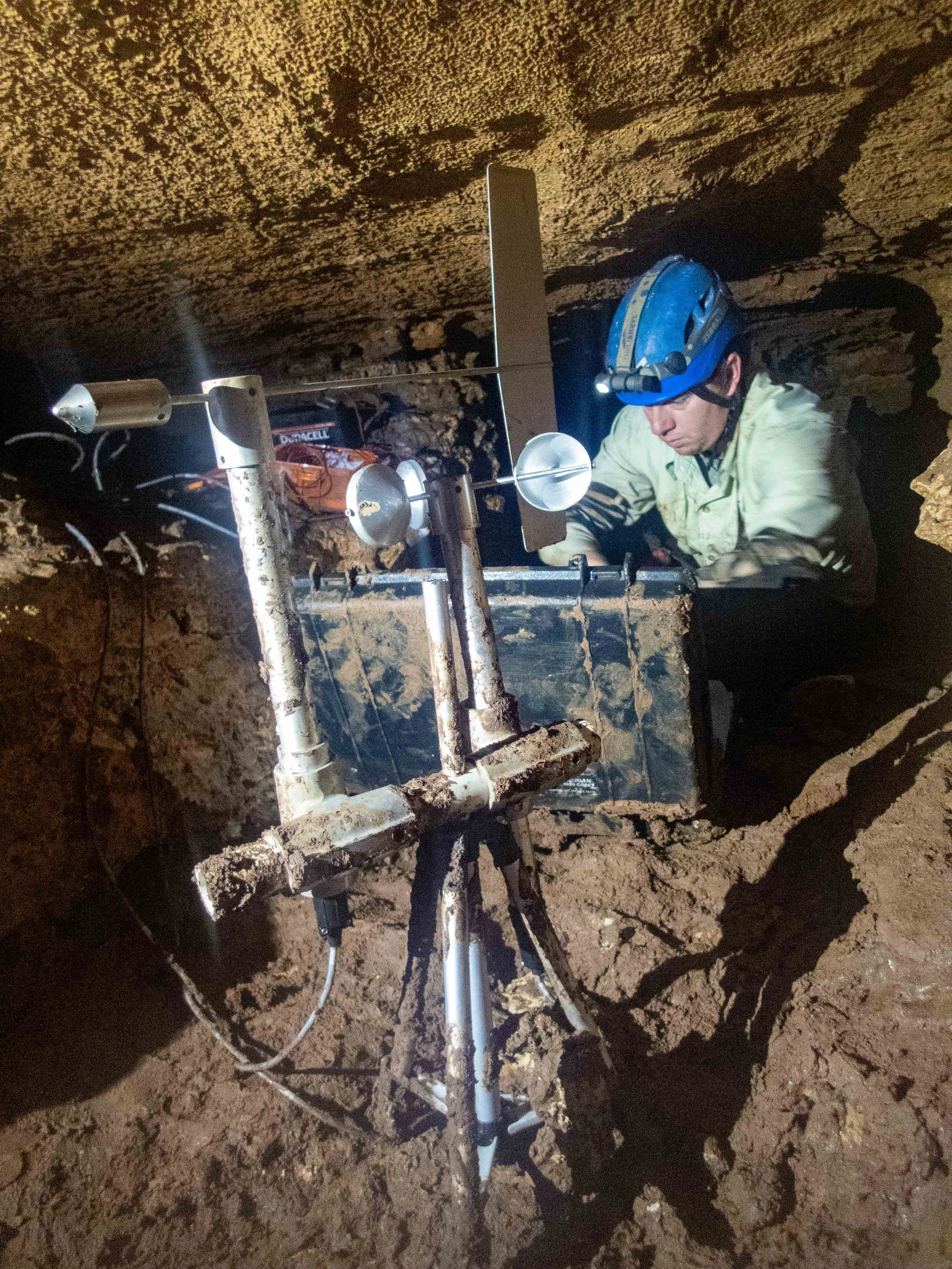 Collecting data during a long-term underground climate study