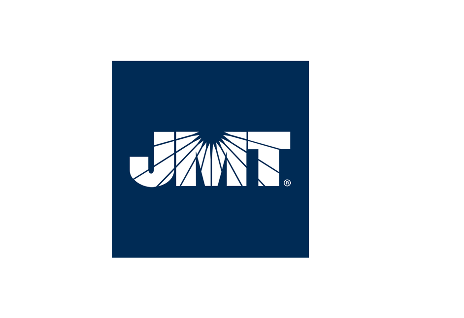 JMT logo with stylized sun rays coming from the 'J' in white on a dark blue background.