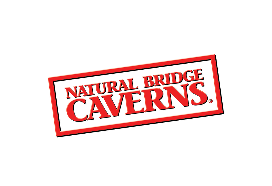 Logo for Natural Bridge Caverns with red and black text on a white background.