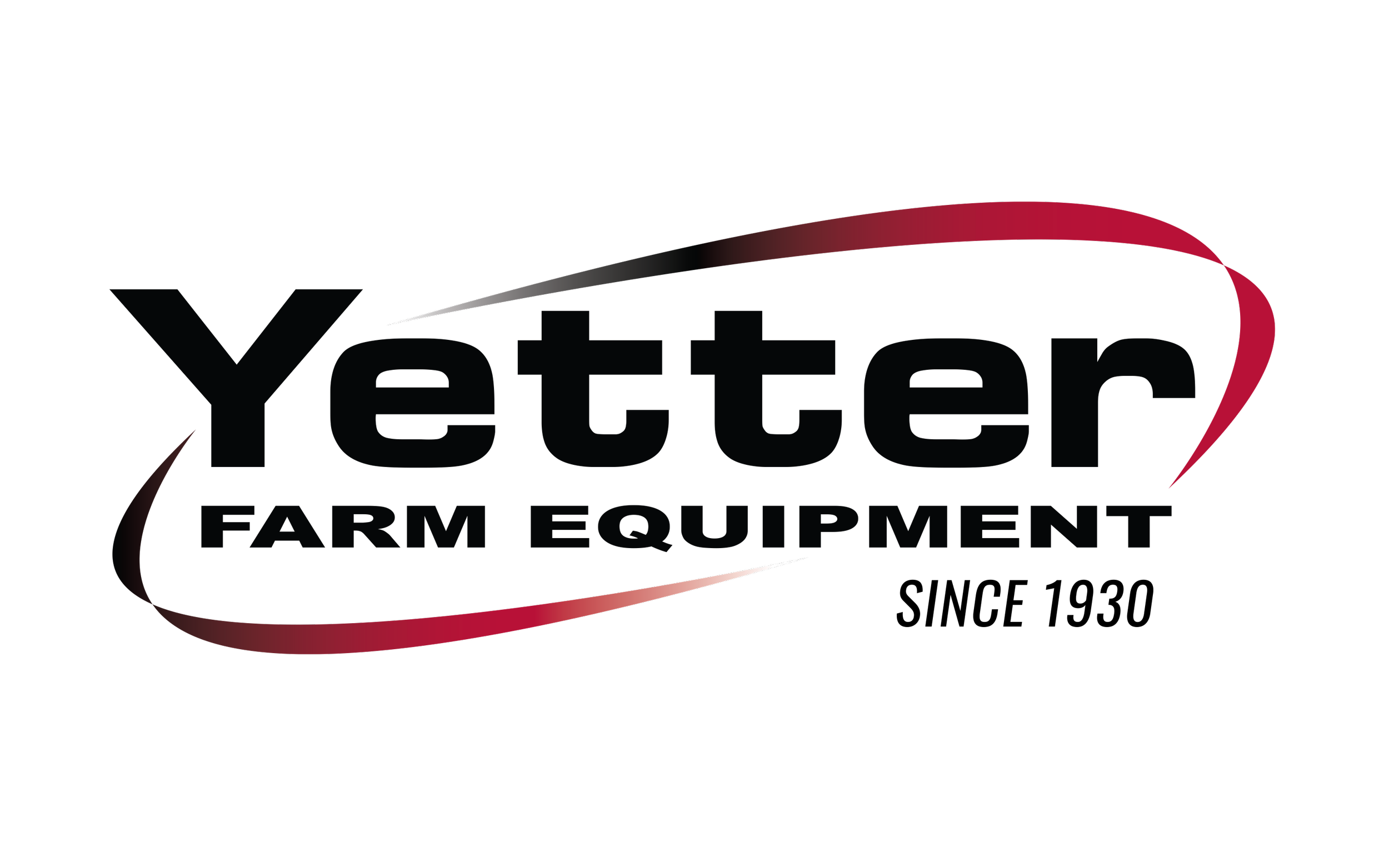 Yetter Farm Equipment logo with black text and maroon curved line