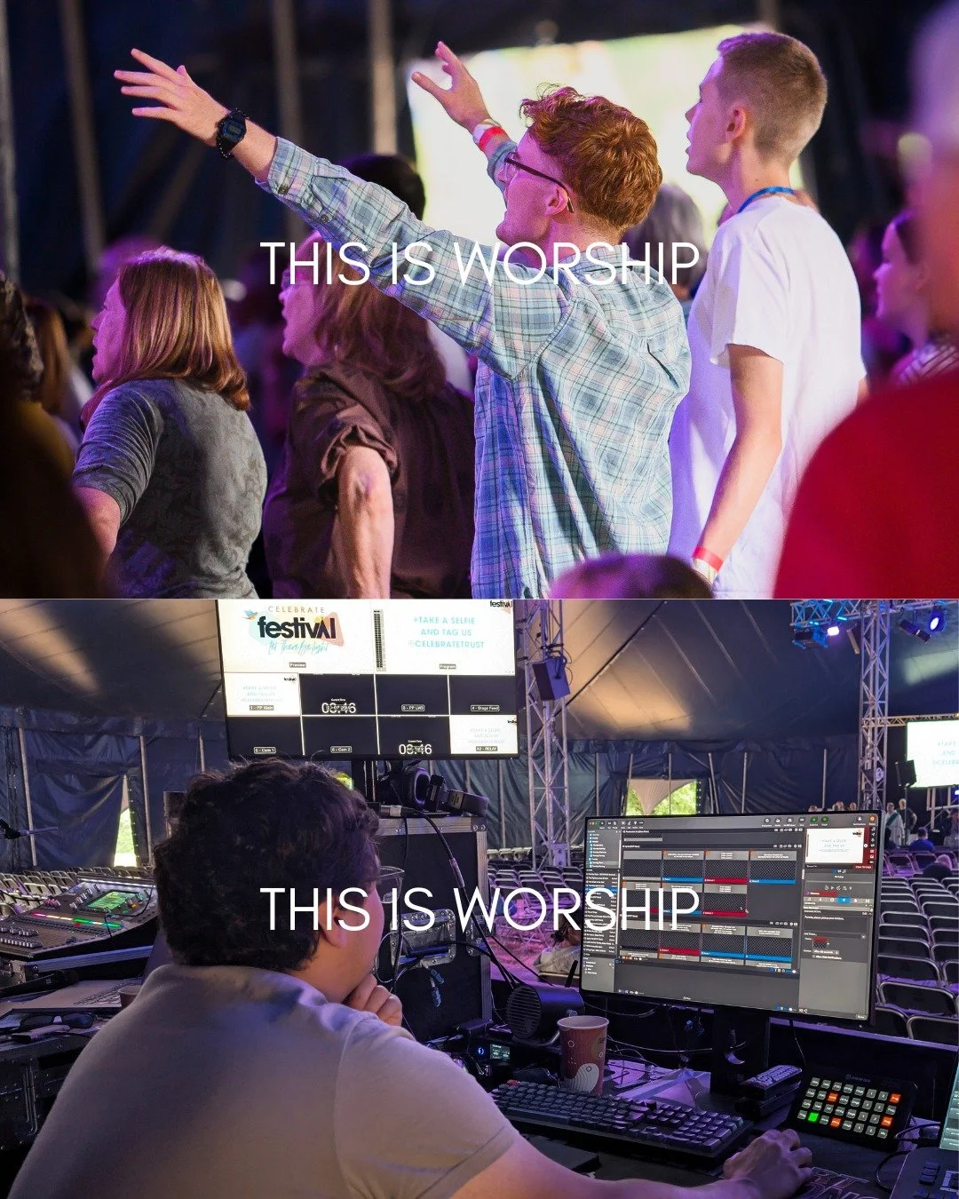 This is worship. This is also worship. ✨

Hands raised in the worship tent. Silent hearts kneeling before the Blessed Sacrament. That's the worship we expect to see.

But so is the steward directing cars in 37 degrees. The security team keeping watch