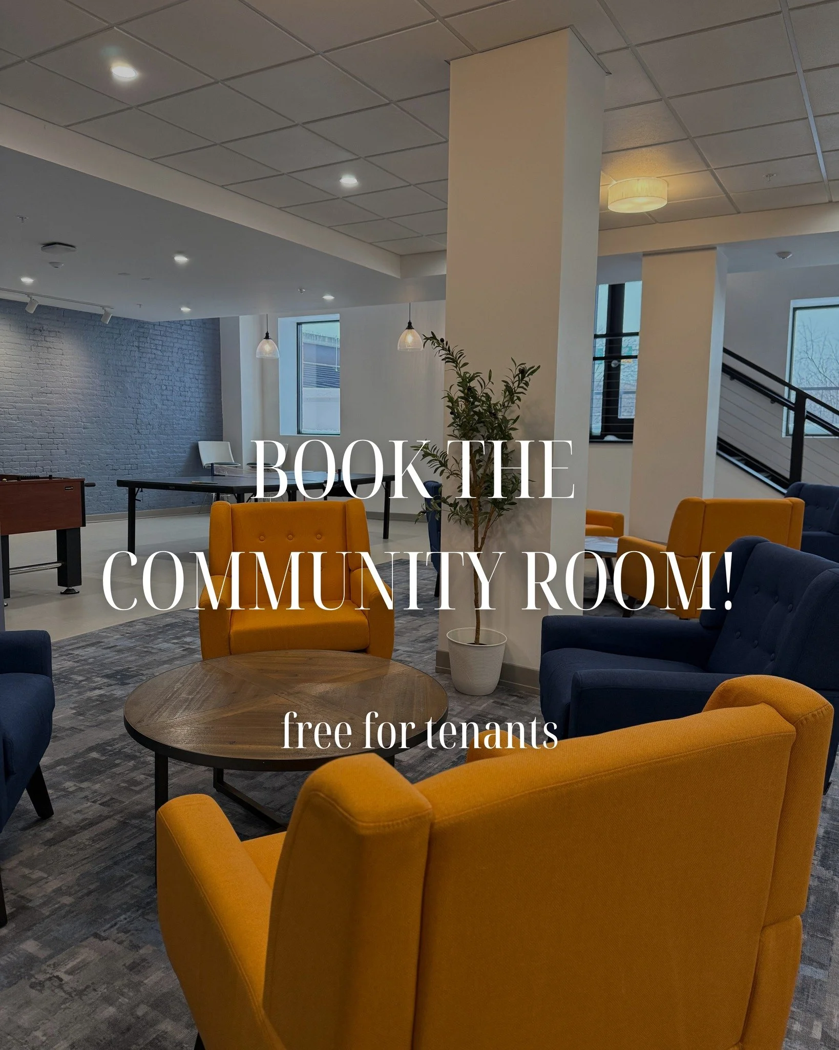 Hey Tenants!

Did you know that you can reserve the community room? This opportunity is perfect for:

sports games
birthday parties
family gatherings
&amp; more!