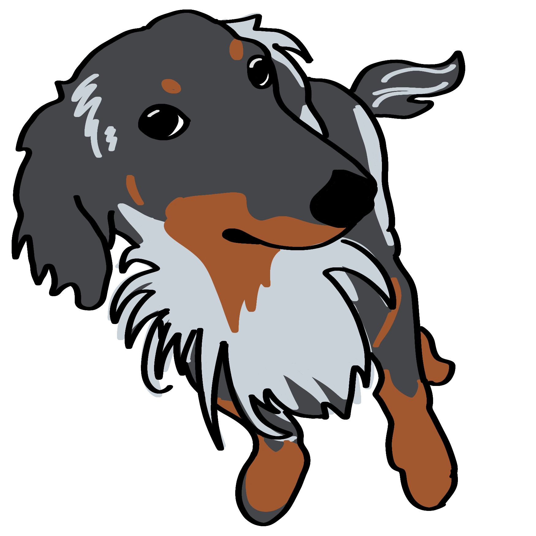 custom cartoon drawing of a pet dog 