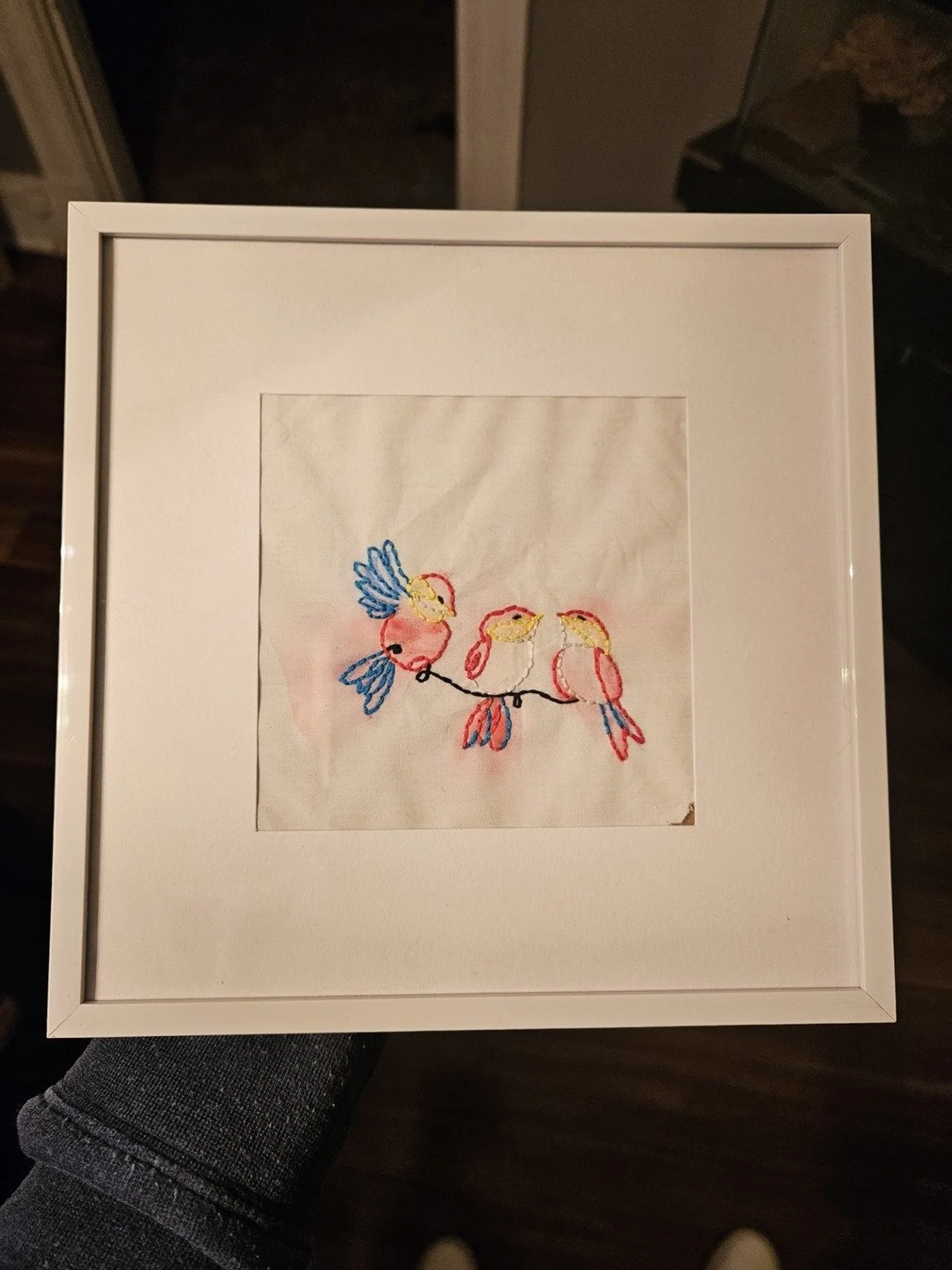 Watercolor and Embroidery on Fabric