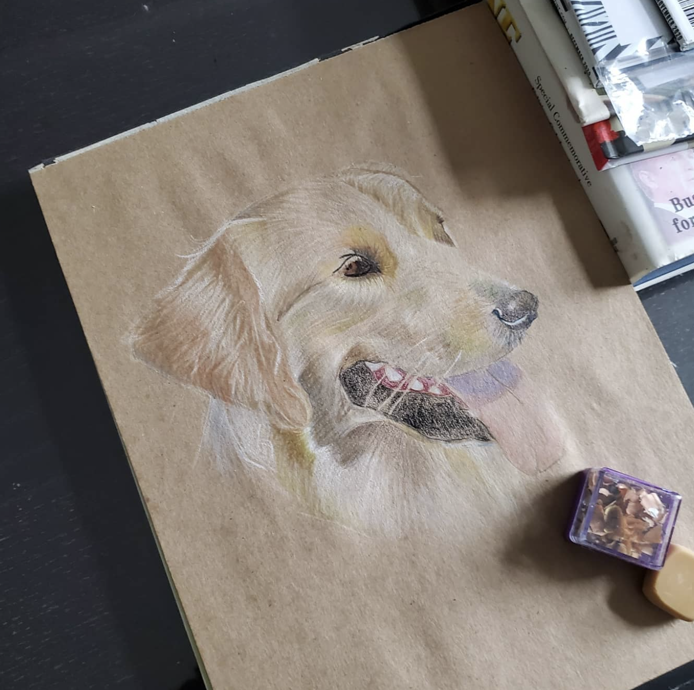 Colored Pencil on Recycled Paper