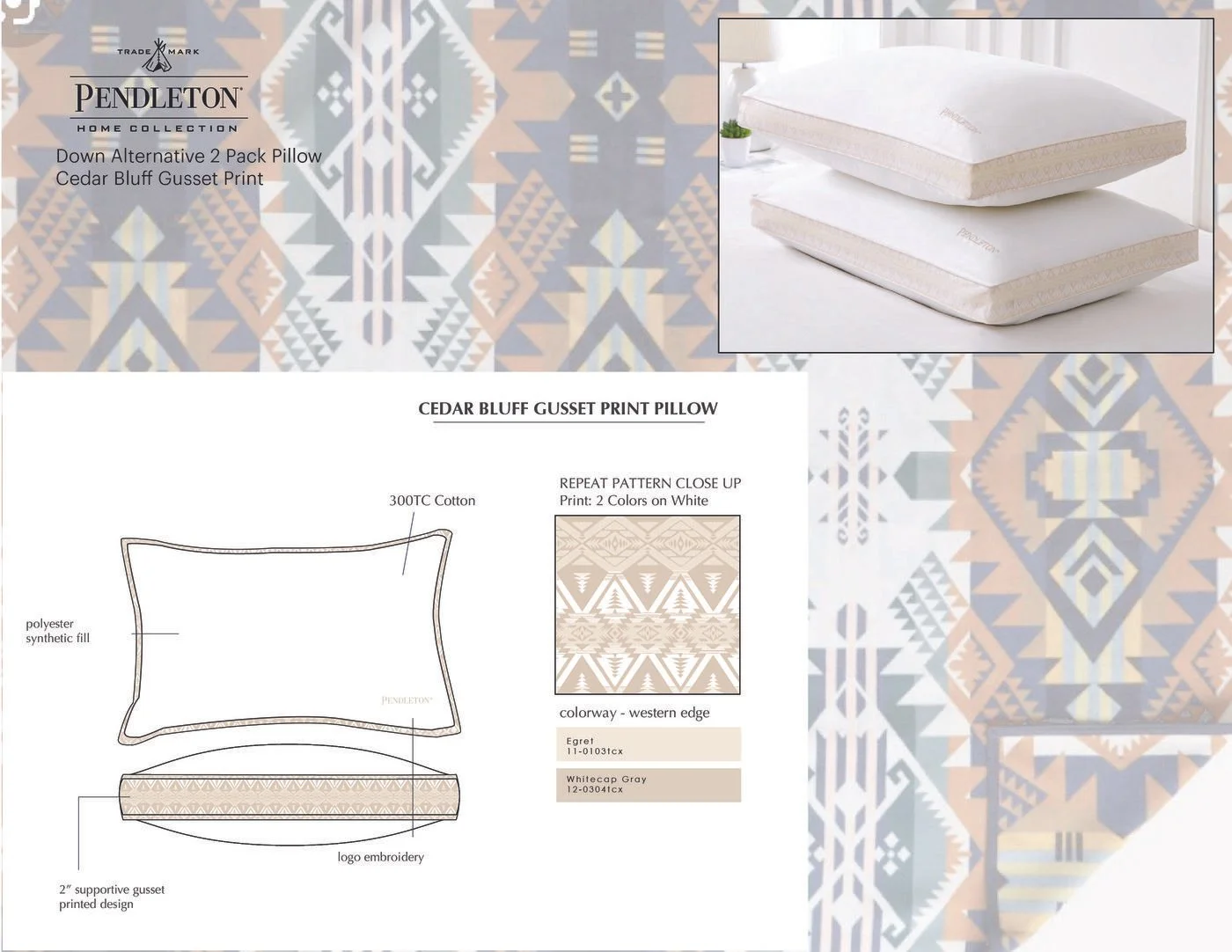 Pendleton - Printed Gusset Pillow - Sold to Costco International