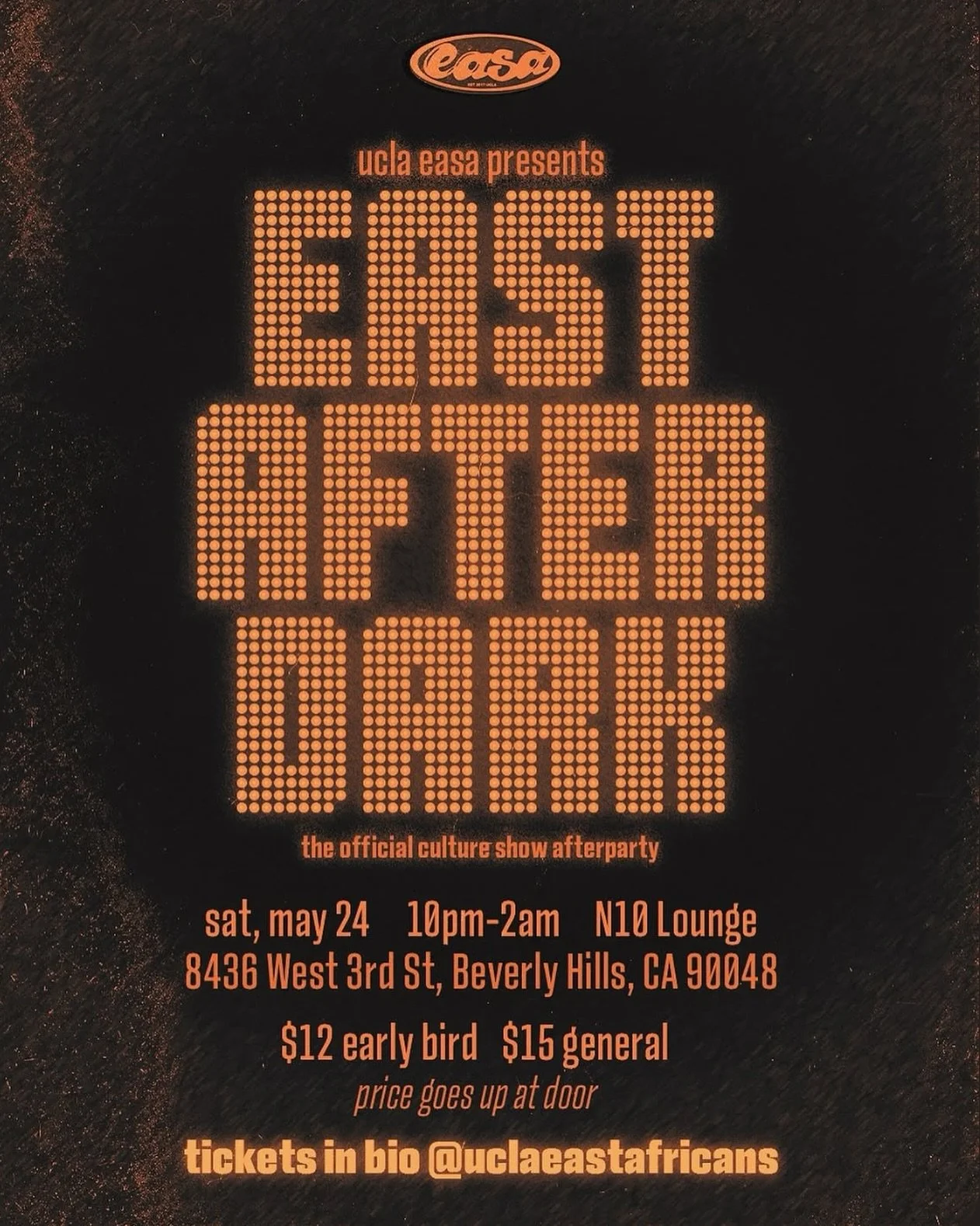 May 24, 2025
UCLA EASA After Dark: Culture Show After Party

#DJ #lalifestyle #nightlife #HeirArchive #UCLA #EASA #cultureshow 

@prin2e__