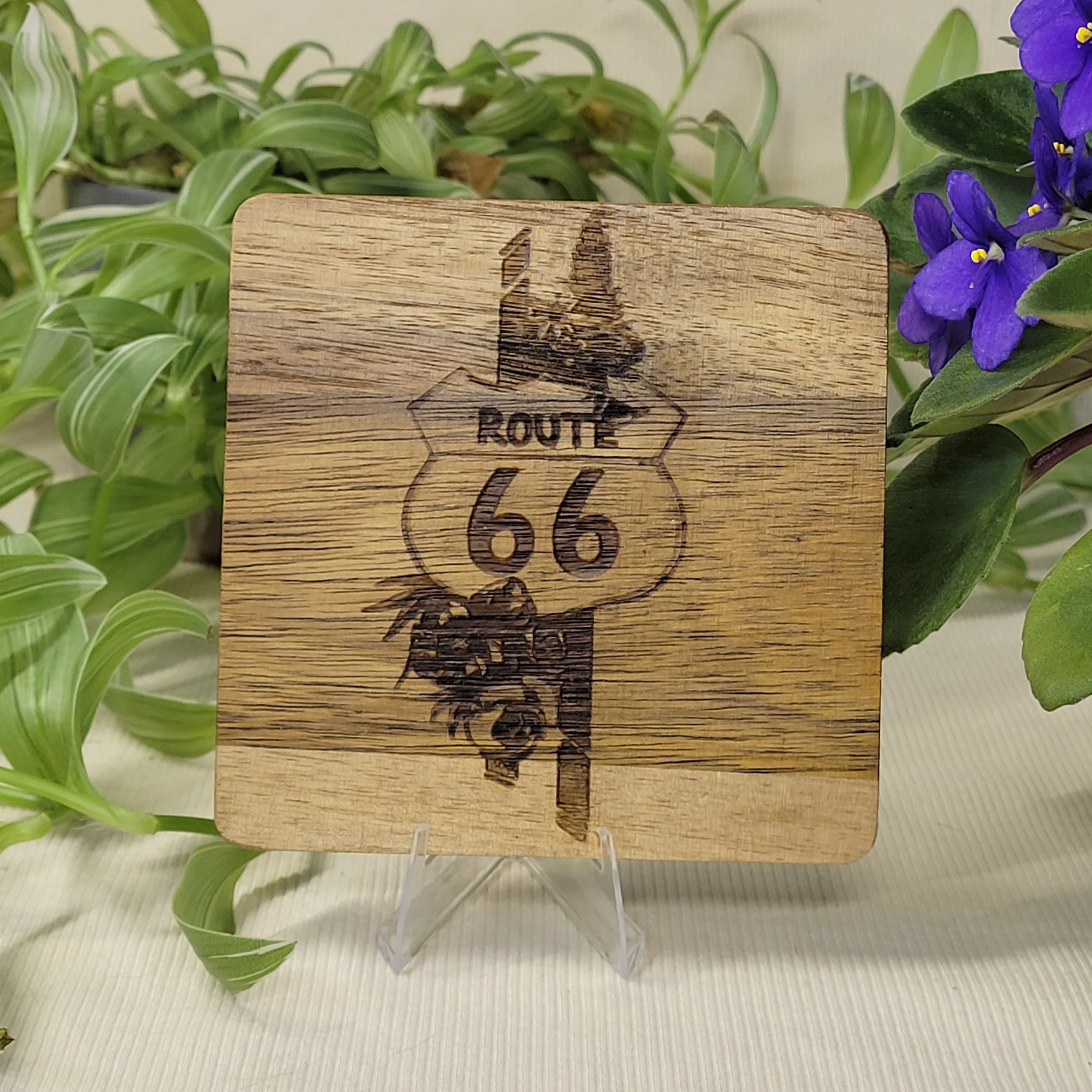 Route 66 flowers coaster