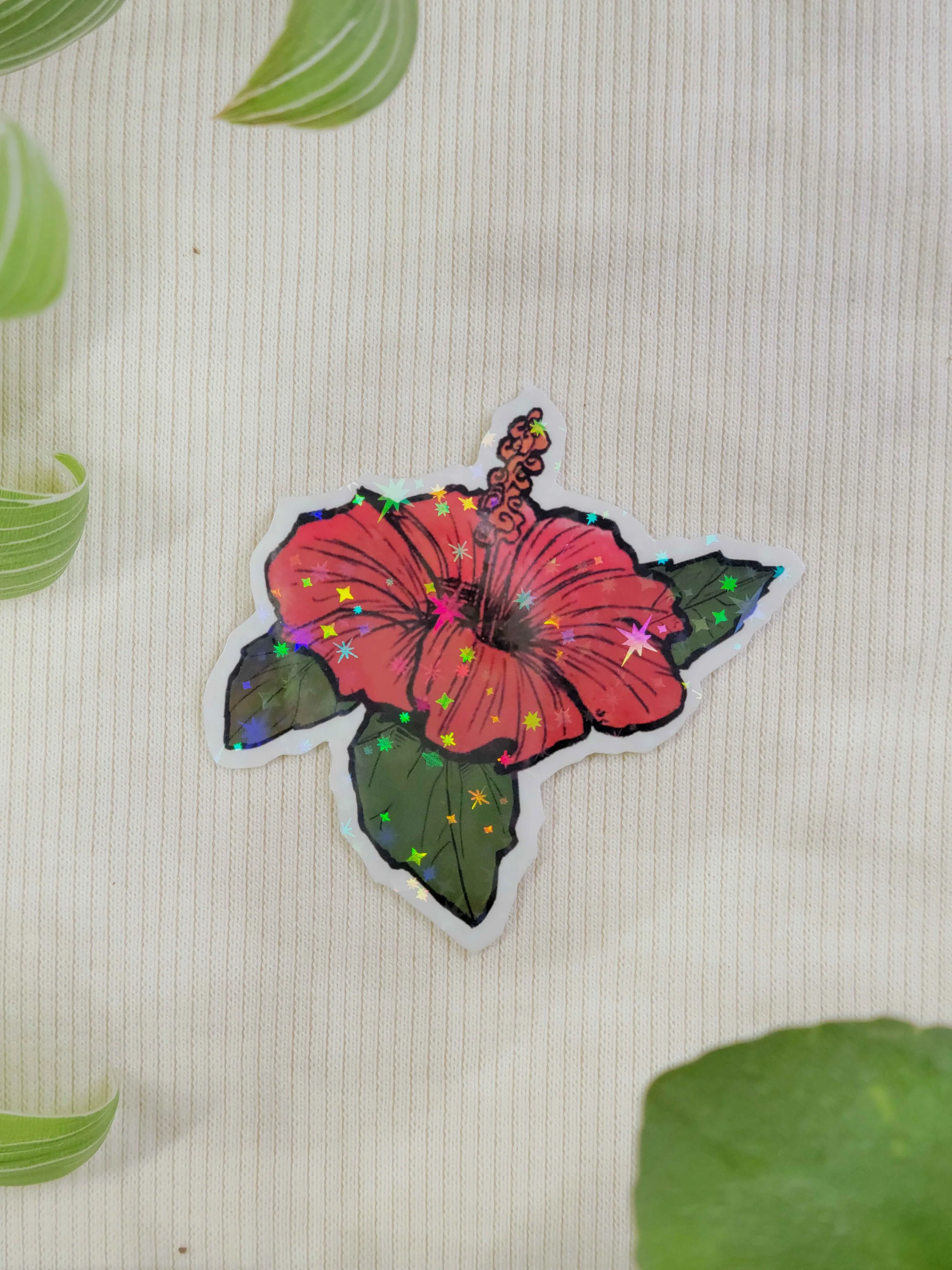 Hibiscus flower sticker