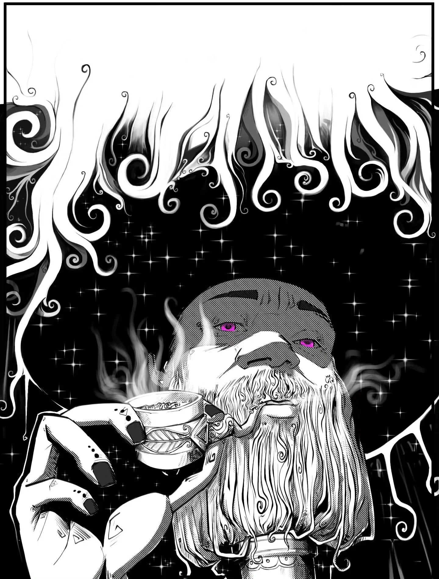 Legba, the luminous son. 

Before the first roads were drawn and before the first prayers had a name, there was Legba&mdash;the spark of creation, the keeper of beginnings, and the old man who stands at every threshold. In Haiti, his fire still burns