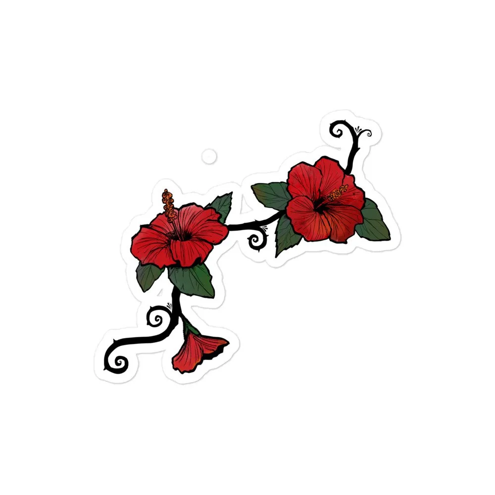 Hibiscus flower sticker