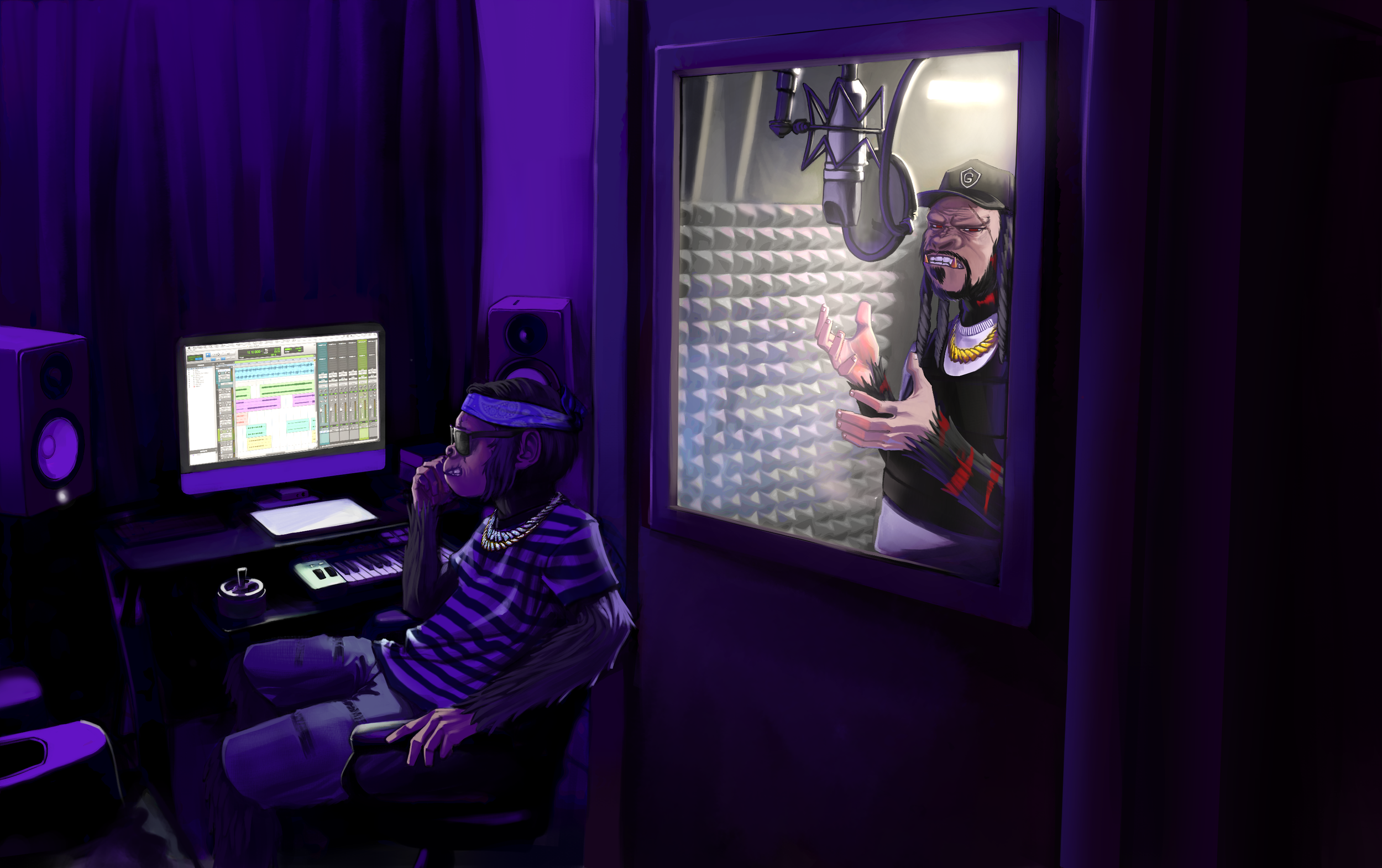 Kong In the studio booth