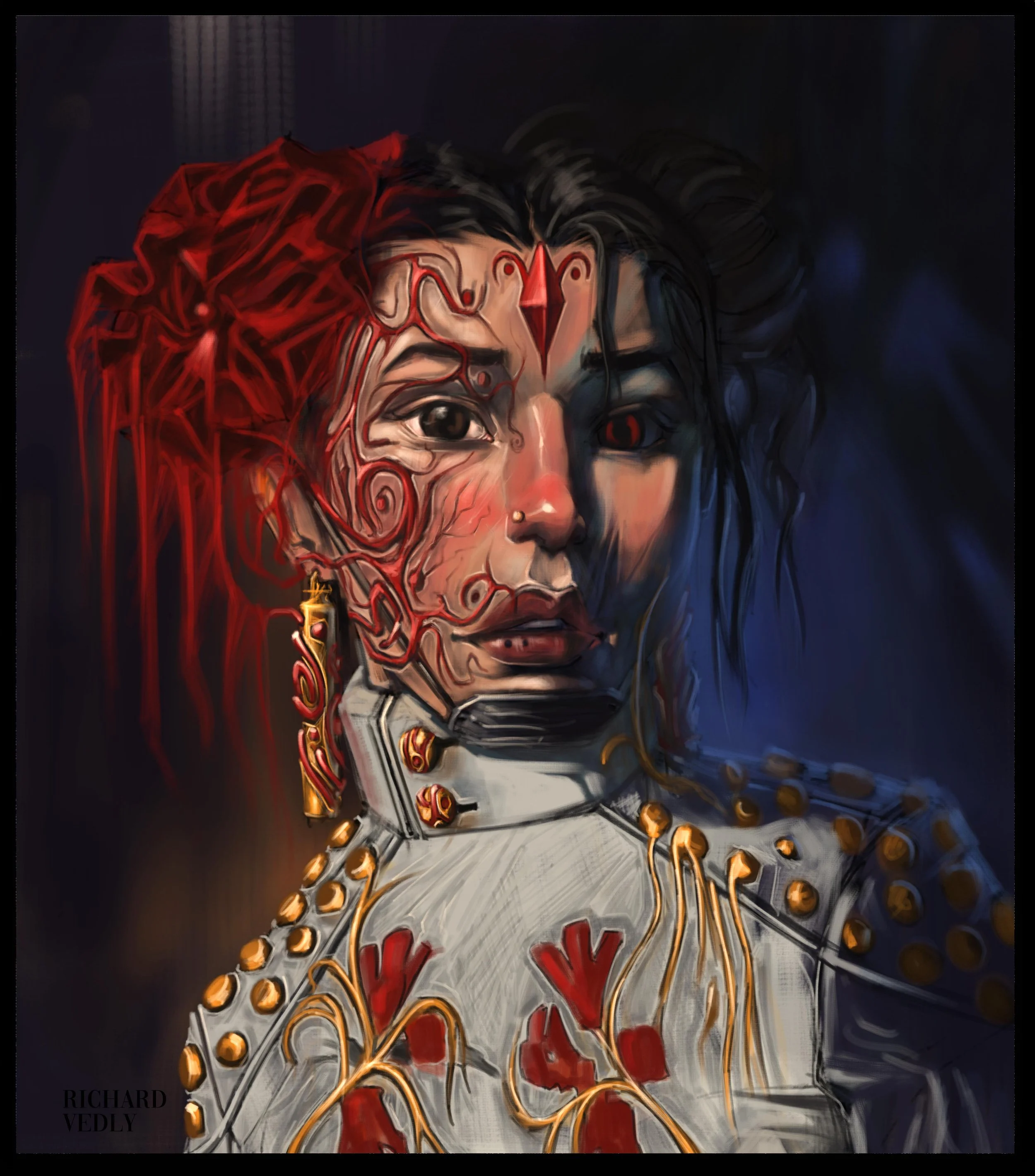 Girl with red vines