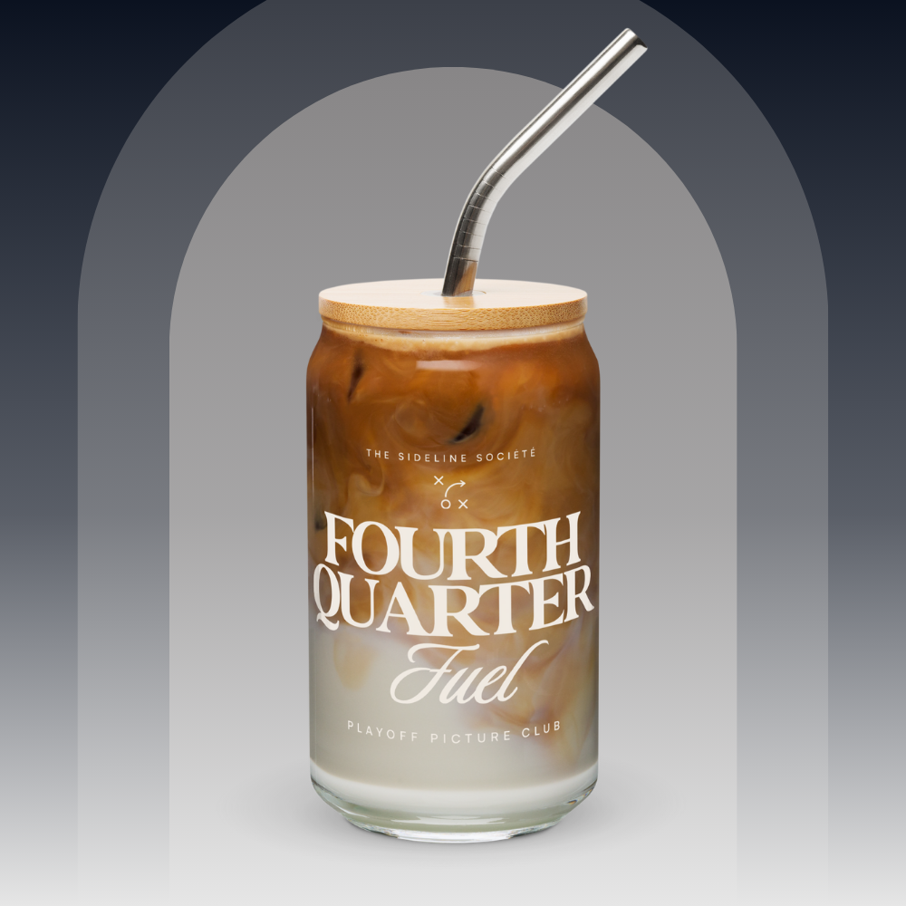 Fourth Quarter Fuel Iced Coffee Glass With Lid (16 oz)