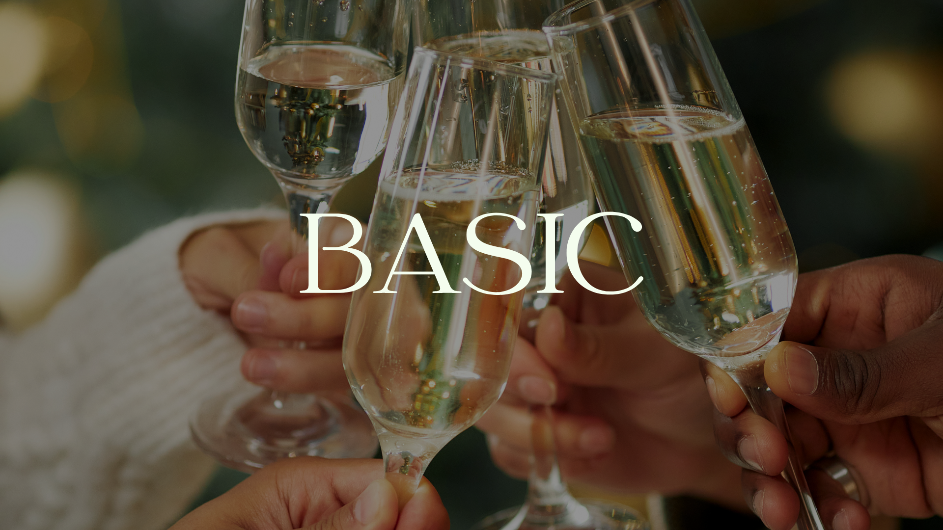 People clinking glasses of champagne for celebration